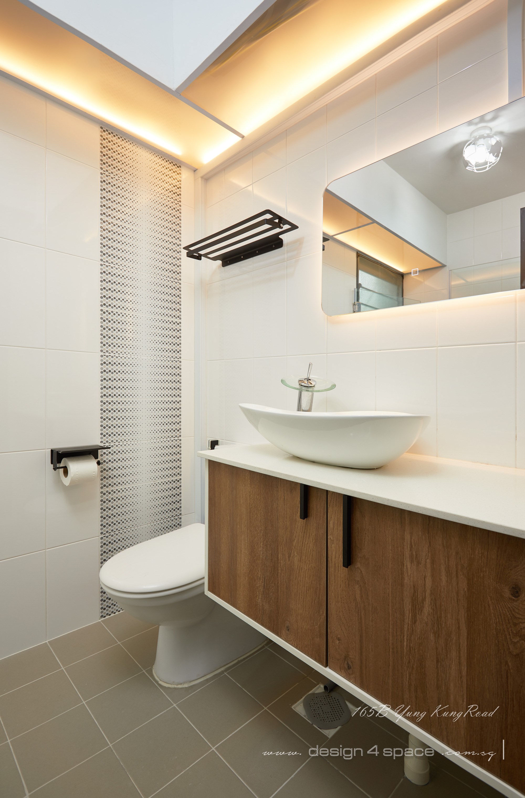 Industrial, Retro, Rustic Design - Bathroom - HDB 5 Room - Design by Design 4 Space Pte Ltd