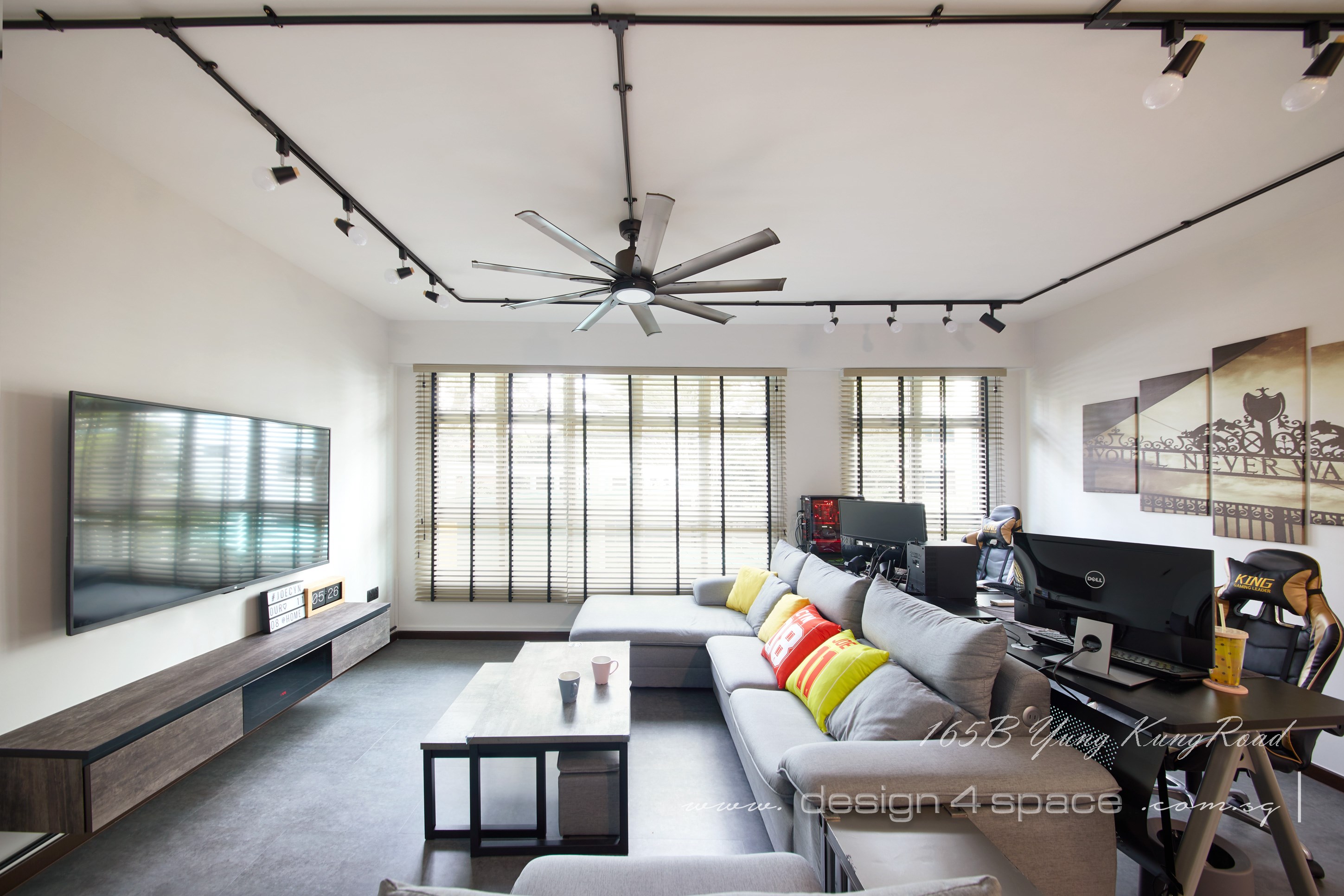 Industrial, Retro, Rustic Design - Living Room - HDB 5 Room - Design by Design 4 Space Pte Ltd