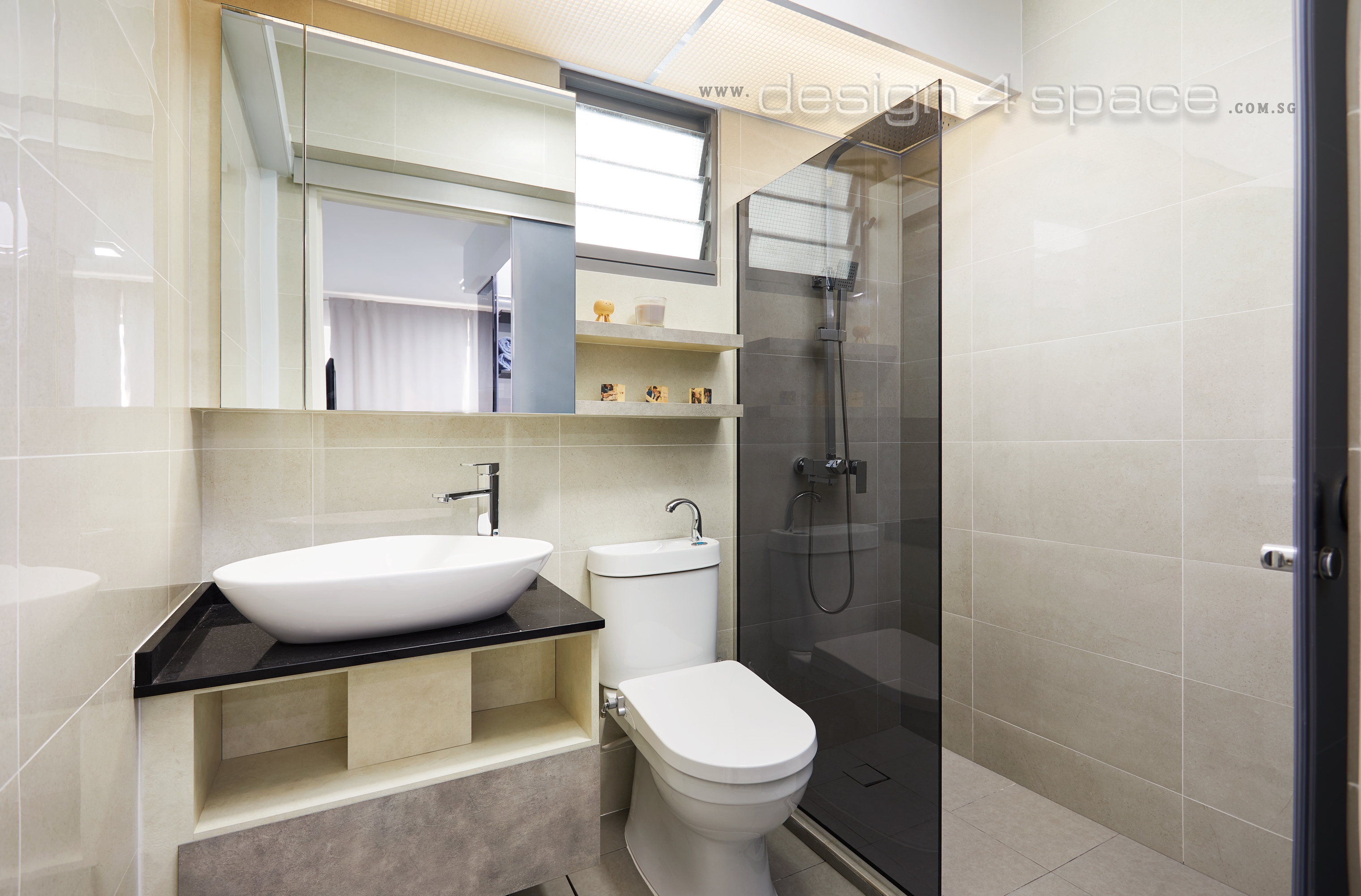 Contemporary, Modern, Scandinavian Design - Bathroom - HDB 4 Room - Design by Design 4 Space Pte Ltd