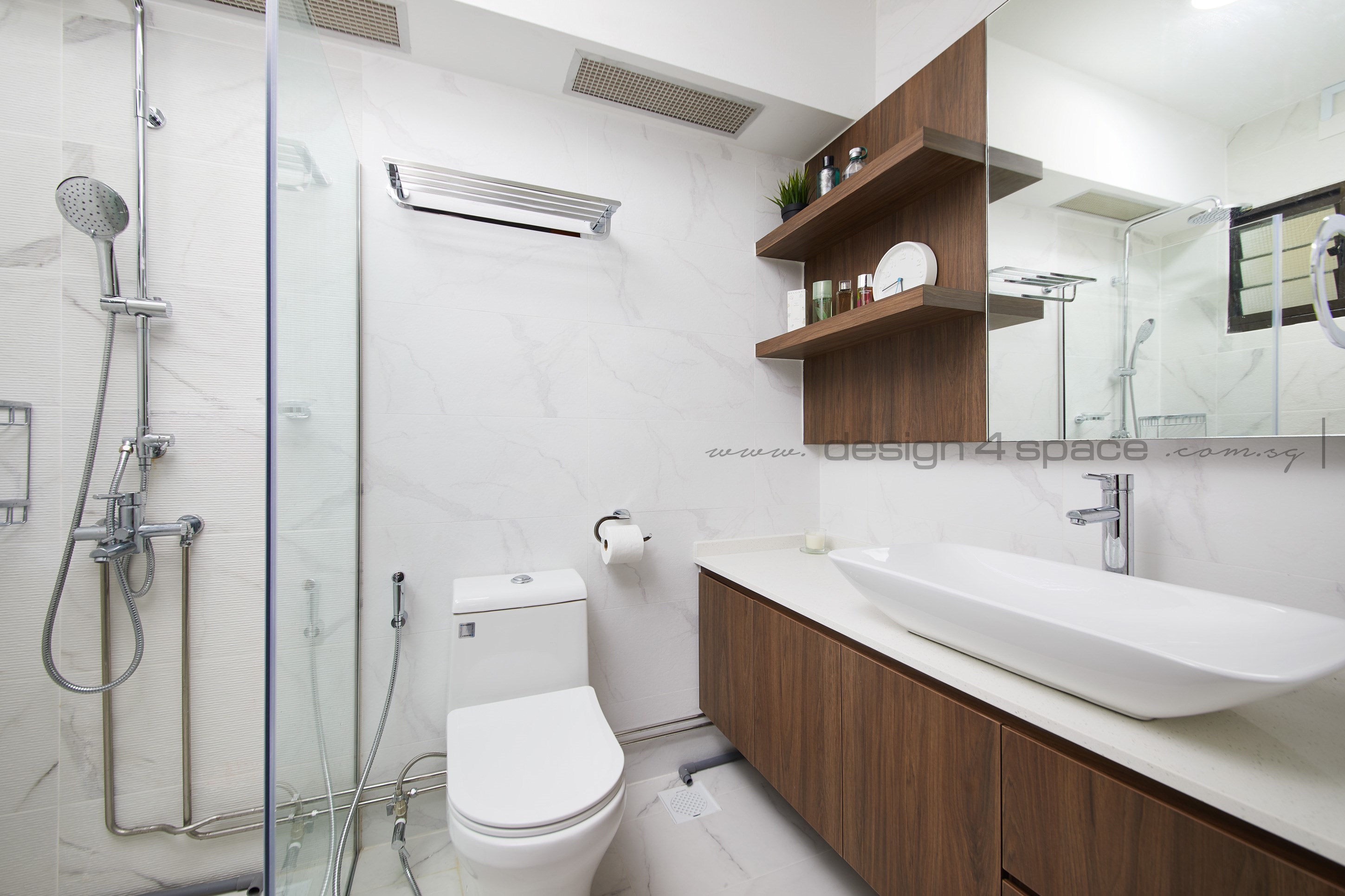 Contemporary Design - Bathroom - HDB 5 Room - Design by Design 4 Space Pte Ltd