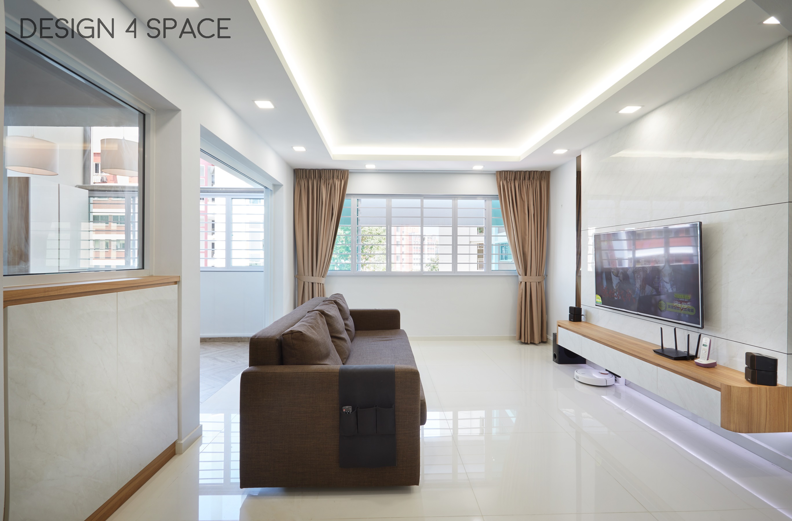 Contemporary Design - Living Room - HDB Executive Apartment - Design by Design 4 Space Pte Ltd