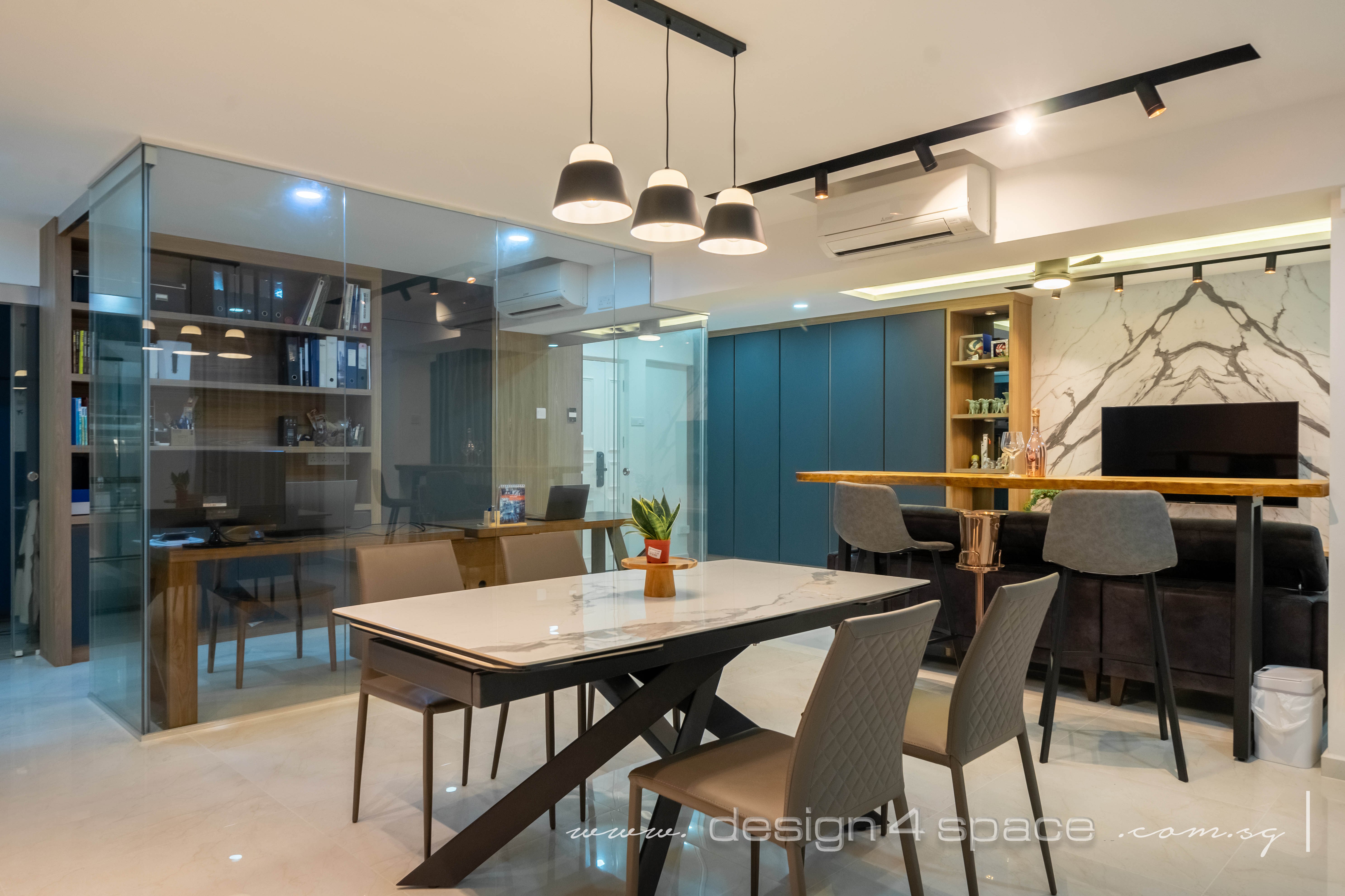 Contemporary, Scandinavian Design - Living Room - HDB Executive Apartment - Design by Design 4 Space Pte Ltd