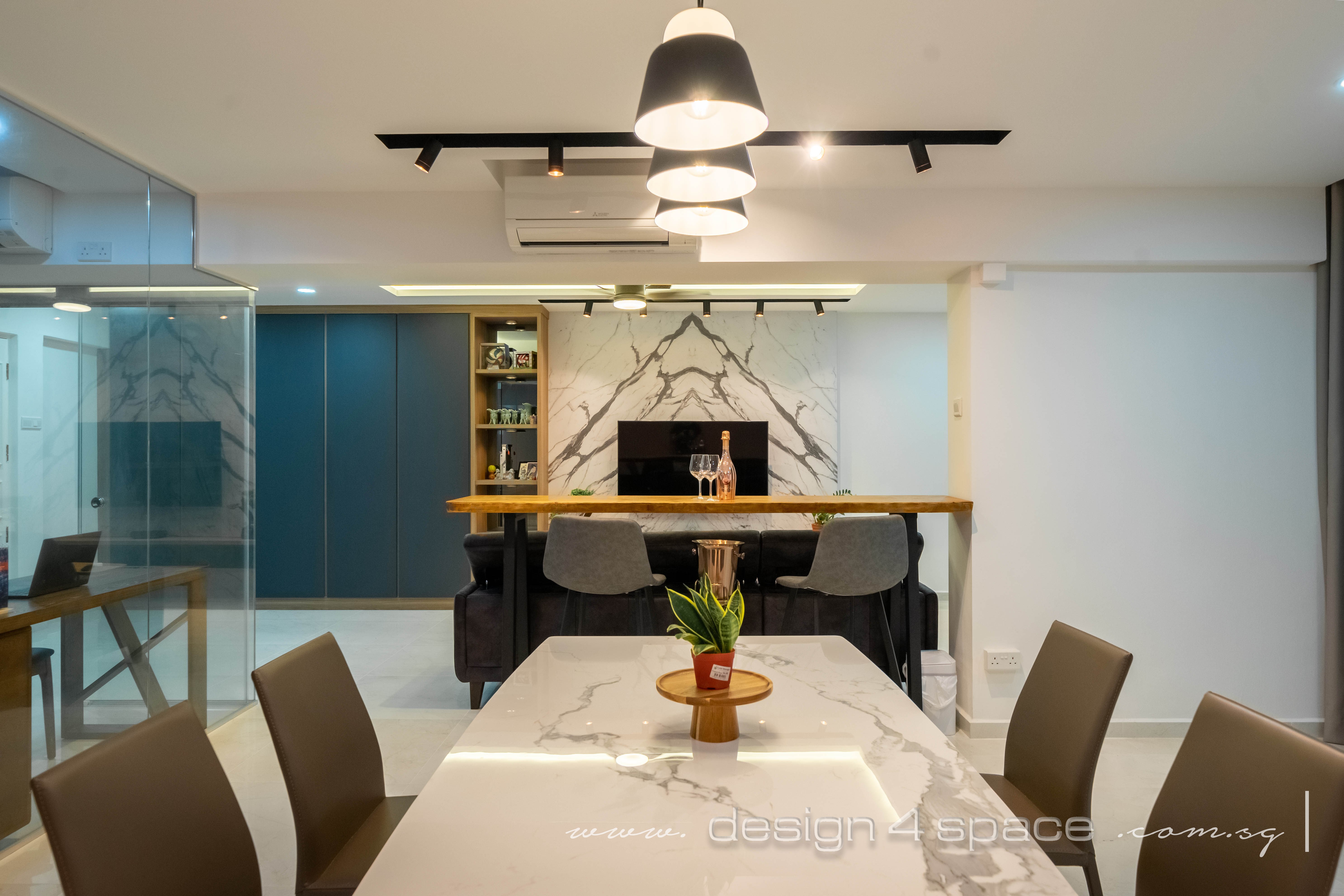 Contemporary, Scandinavian Design - Living Room - HDB Executive Apartment - Design by Design 4 Space Pte Ltd