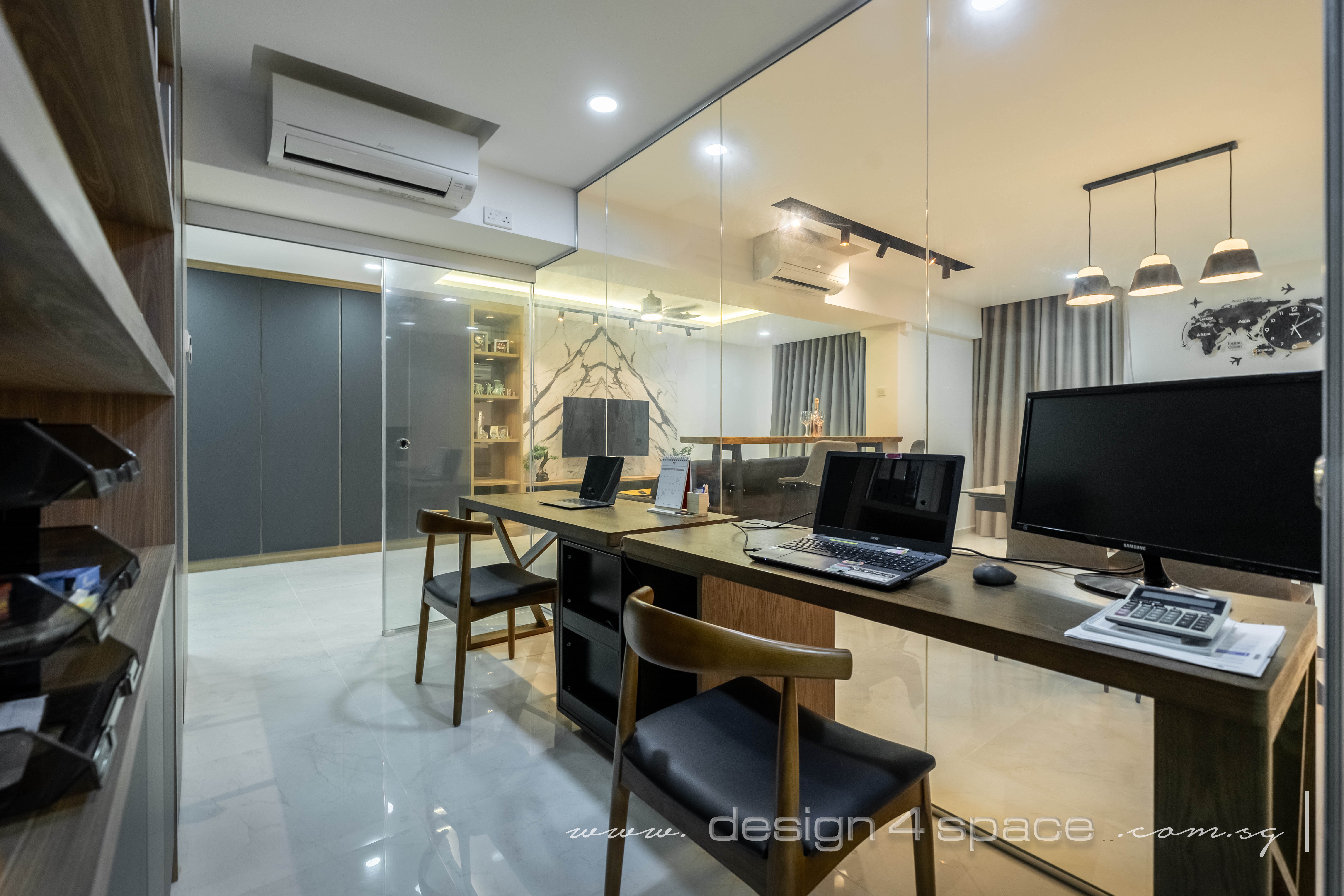 Contemporary, Scandinavian Design - Study Room - HDB Executive Apartment - Design by Design 4 Space Pte Ltd