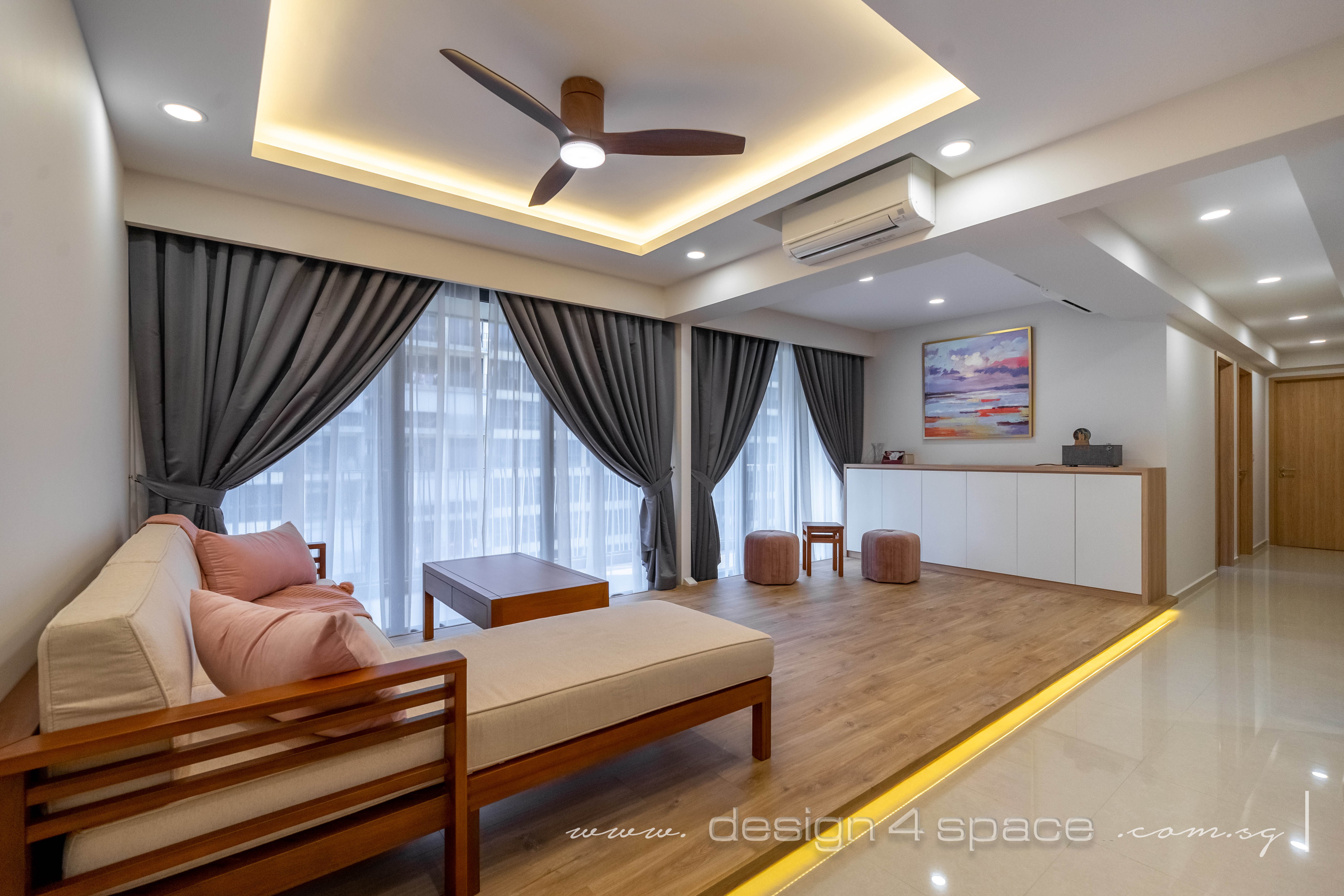 Modern Design - Living Room - HDB Executive Apartment - Design by Design 4 Space Pte Ltd