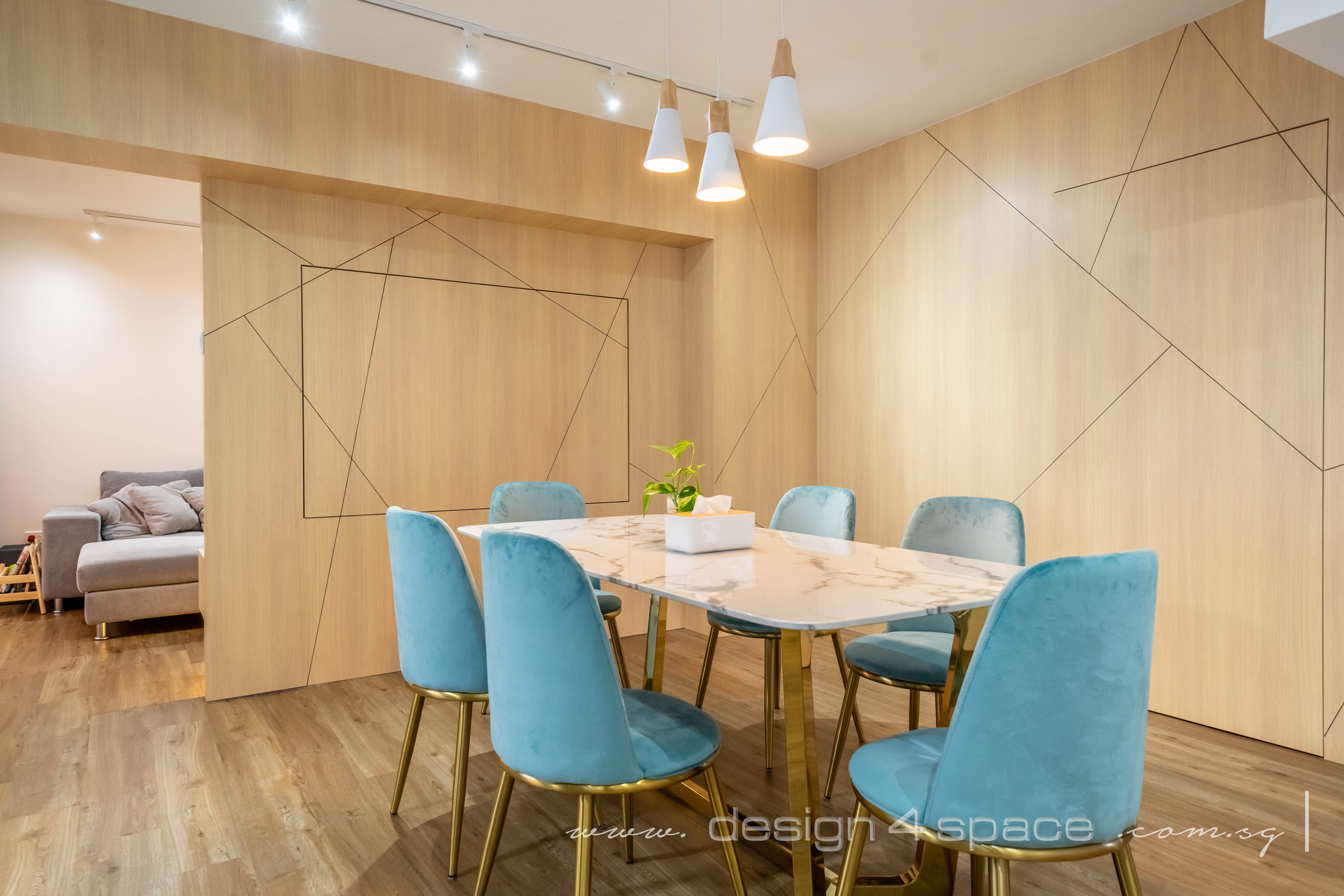 Contemporary, Modern Design - Dining Room - HDB Executive Apartment - Design by Design 4 Space Pte Ltd