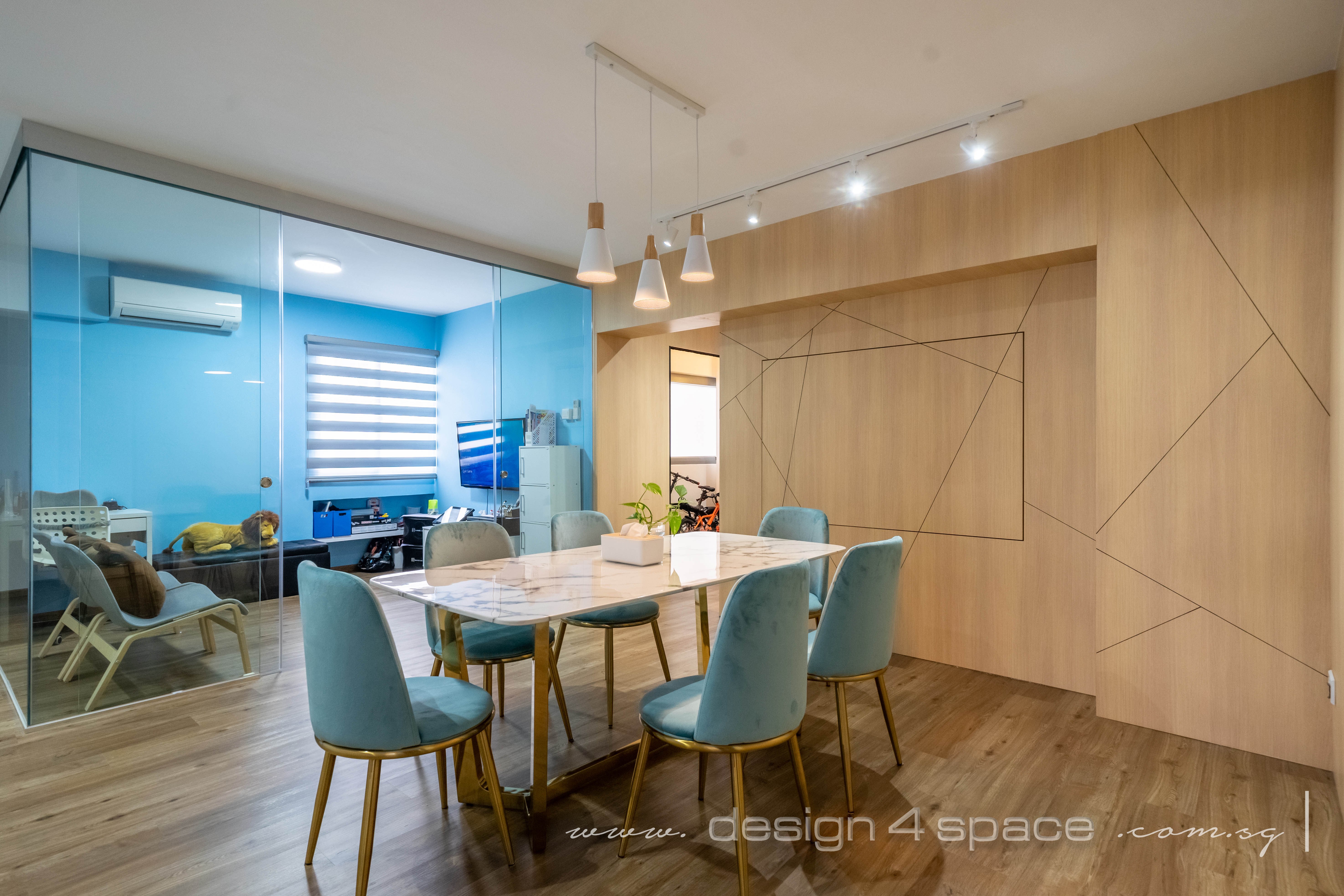 Contemporary, Modern Design - Dining Room - HDB Executive Apartment - Design by Design 4 Space Pte Ltd