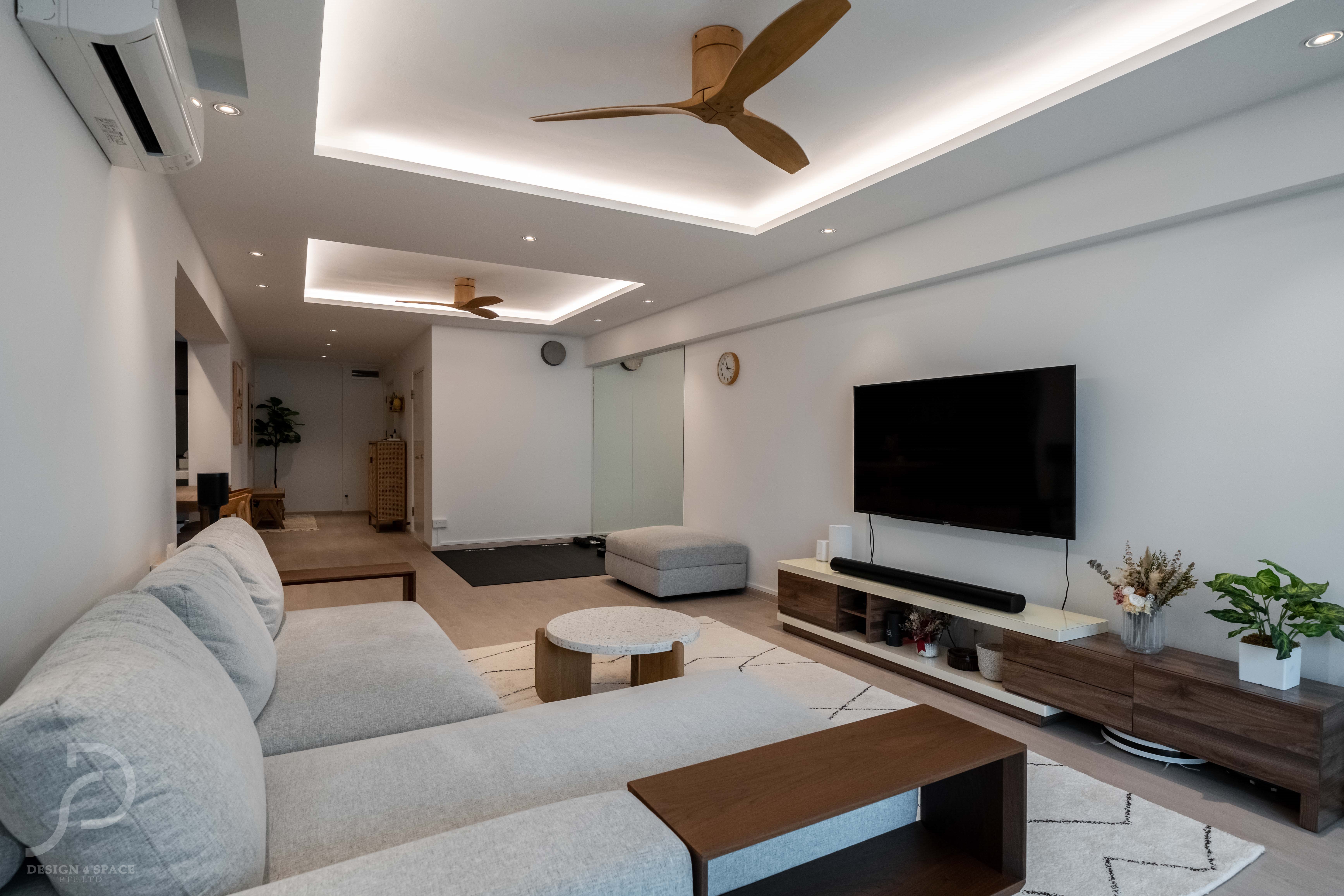 Minimalist, Scandinavian Design - Living Room - HDB Executive Apartment - Design by Design 4 Space Pte Ltd