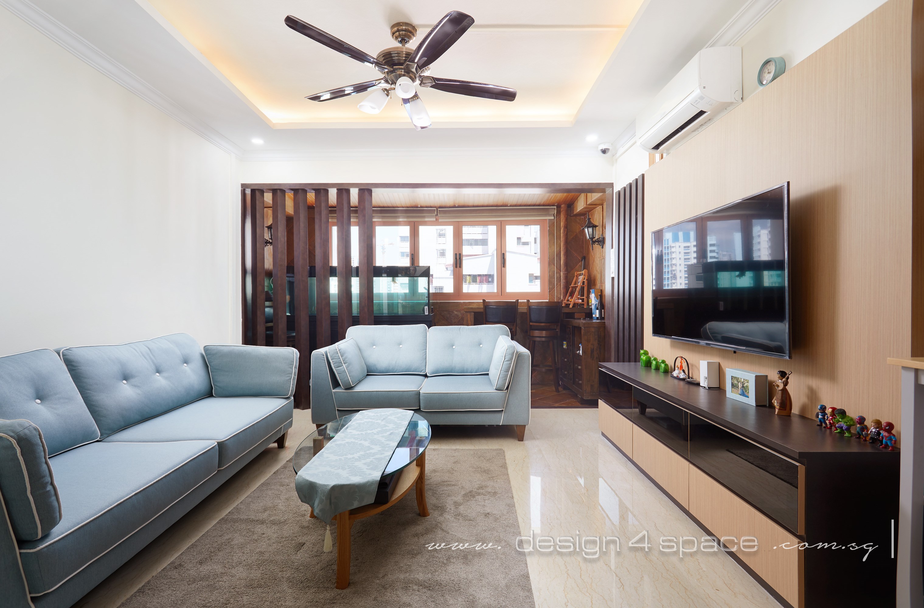 Others, Resort Design - Living Room - HDB Executive Apartment - Design by Design 4 Space Pte Ltd