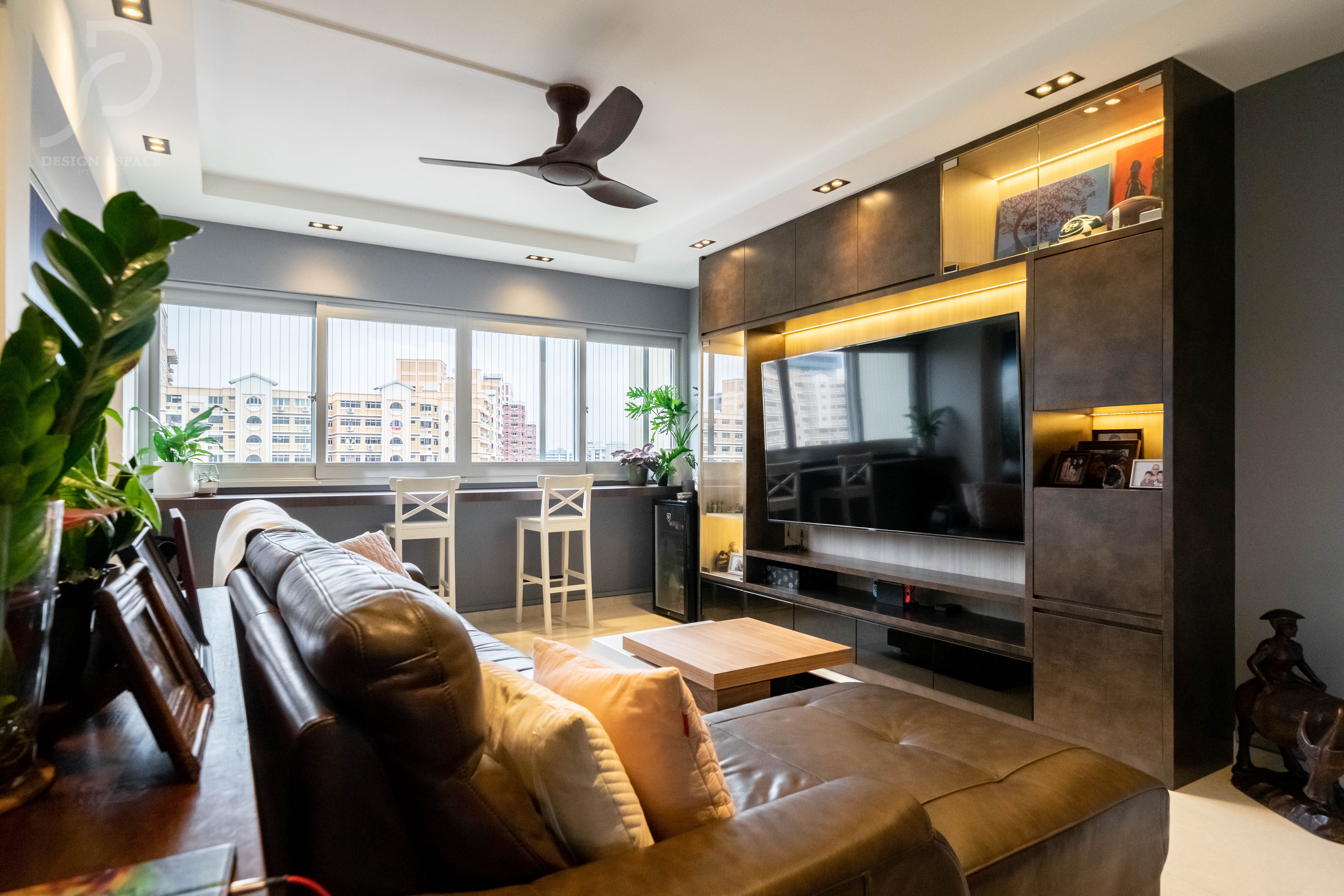 Contemporary Design - Living Room - HDB Executive Apartment - Design by Design 4 Space Pte Ltd