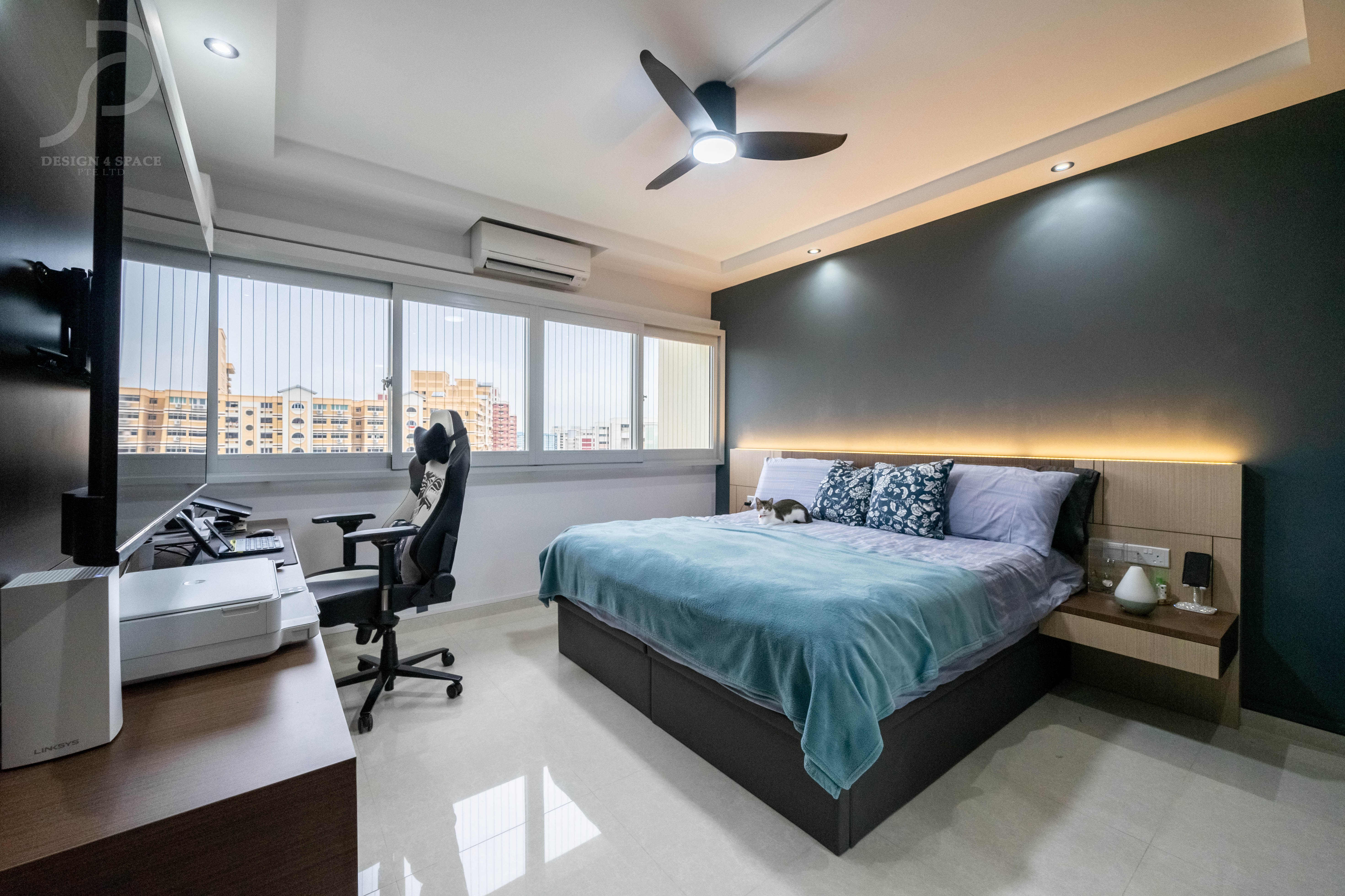 Contemporary Design - Bedroom - HDB Executive Apartment - Design by Design 4 Space Pte Ltd