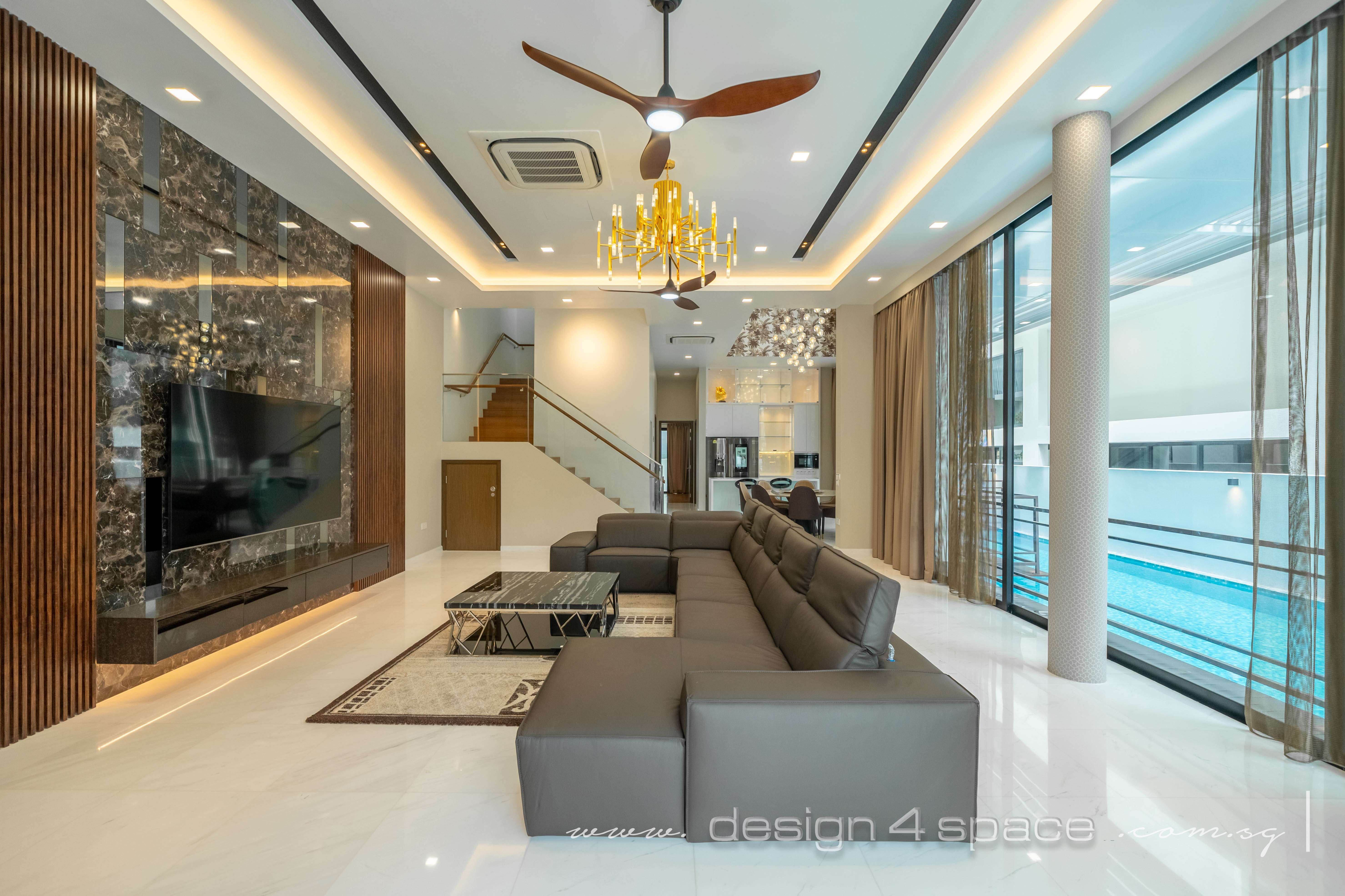 Modern Design - Living Room - Landed House - Design by Design 4 Space Pte Ltd