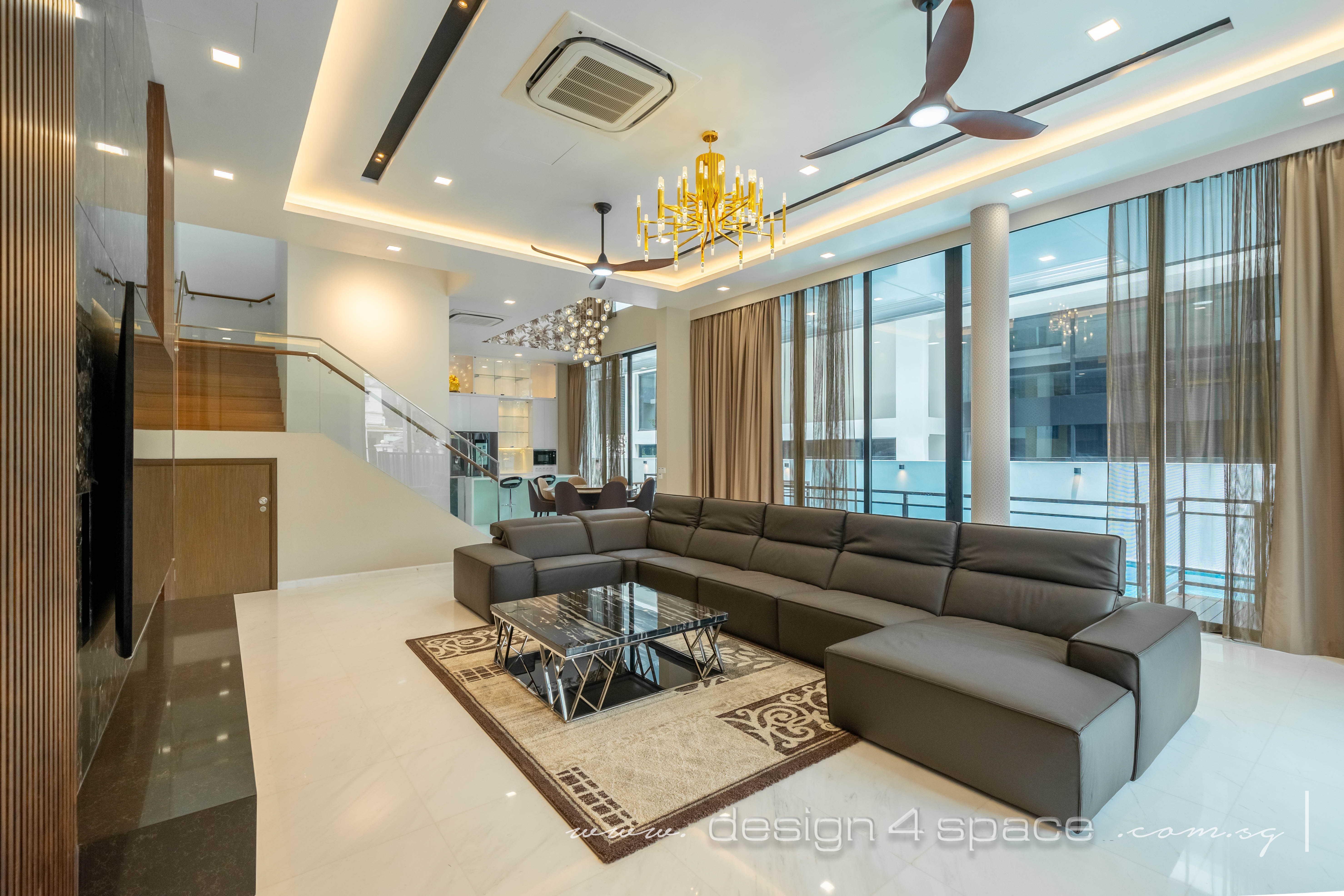 Modern Design - Living Room - Landed House - Design by Design 4 Space Pte Ltd