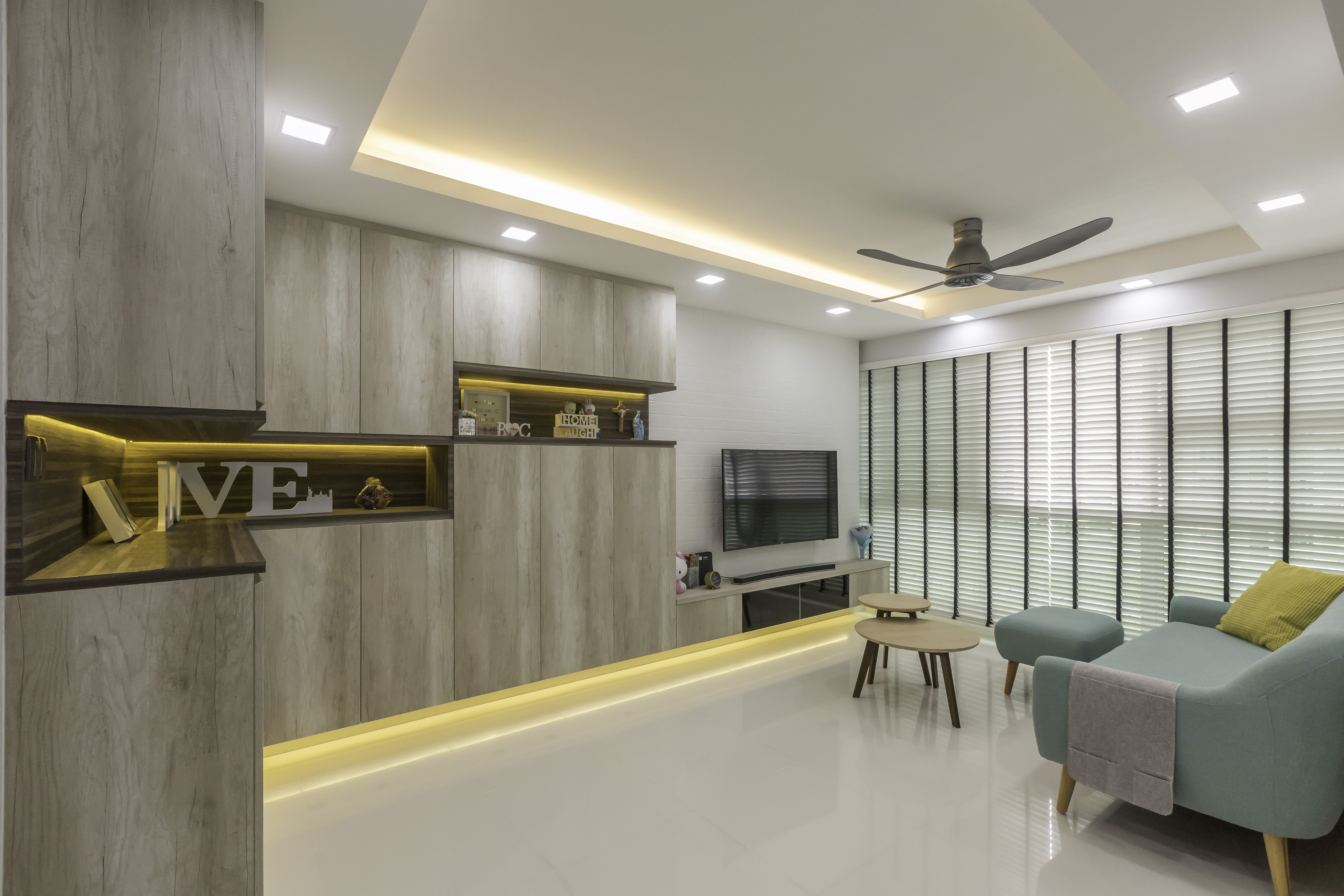 Contemporary, Modern Design - Living Room - HDB 4 Room - Design by Design 4 Space Pte Ltd