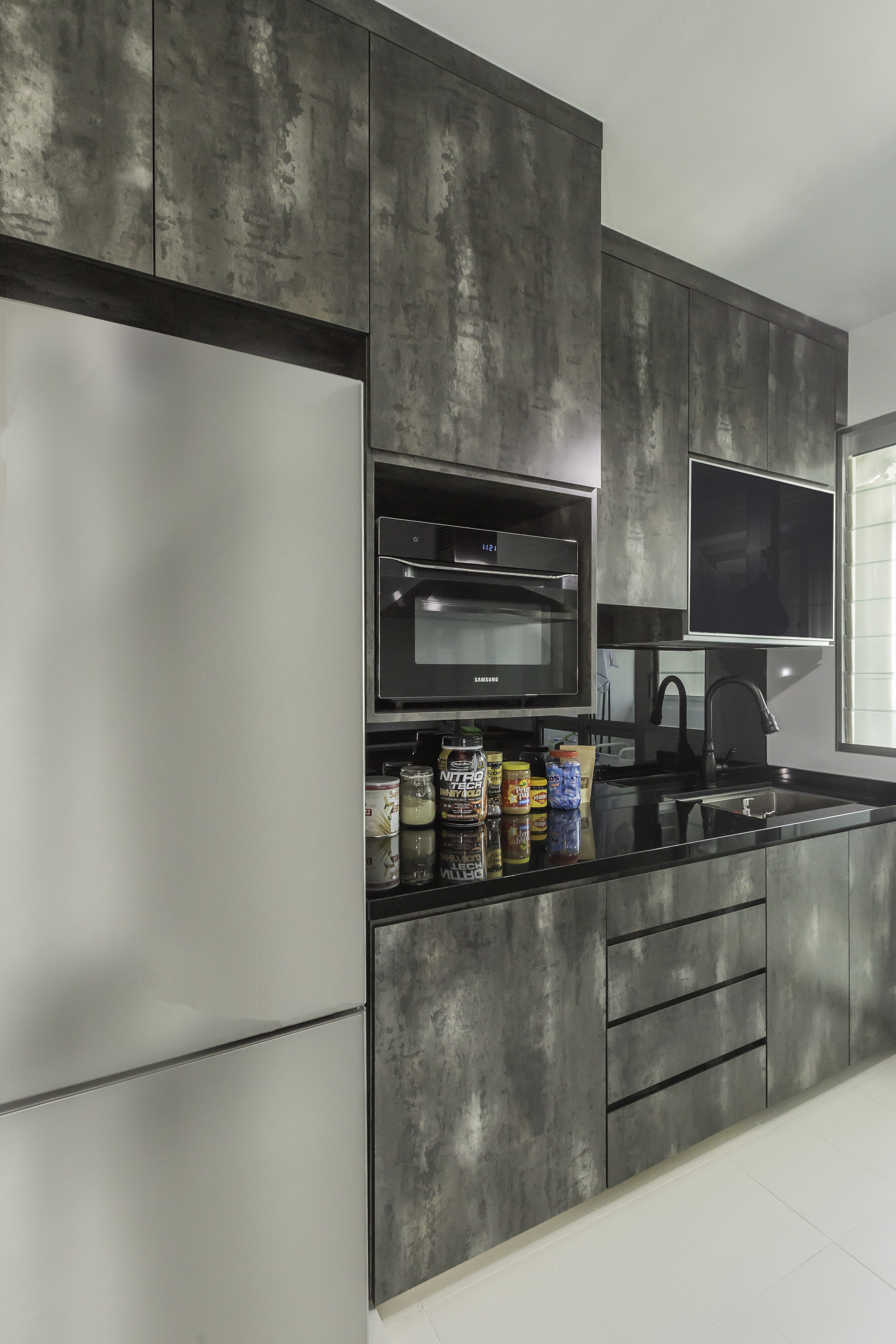 Industrial Design - Kitchen - HDB 3 Room - Design by Design 4 Space Pte Ltd