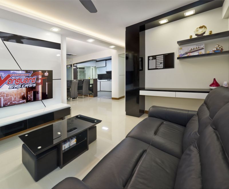 Contemporary Design - Living Room - HDB 4 Room - Design by Design Profession Pte Ltd