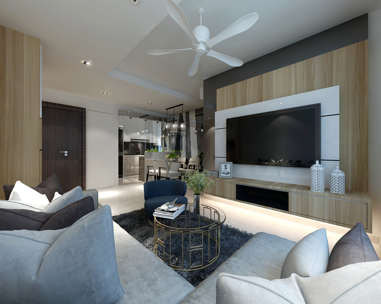 Contemporary Design - Living Room - HDB 4 Room - Design by Designers Inc Pte Ltd