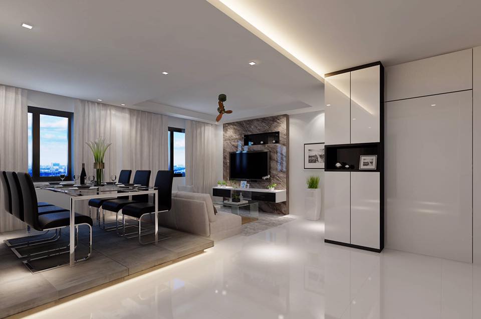 Contemporary, Modern Design - Living Room - HDB 5 Room - Design by Designers Inc Pte Ltd