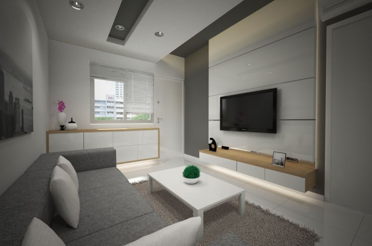 Contemporary, Minimalist Design - Living Room - HDB 3 Room - Design by Designscale Pte Ltd