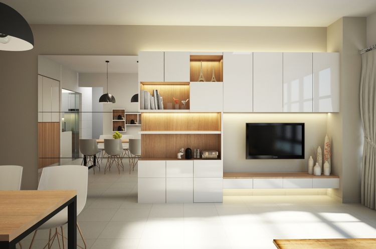 Contemporary, Minimalist Design - Living Room - Condominium - Design by Designscale Pte Ltd
