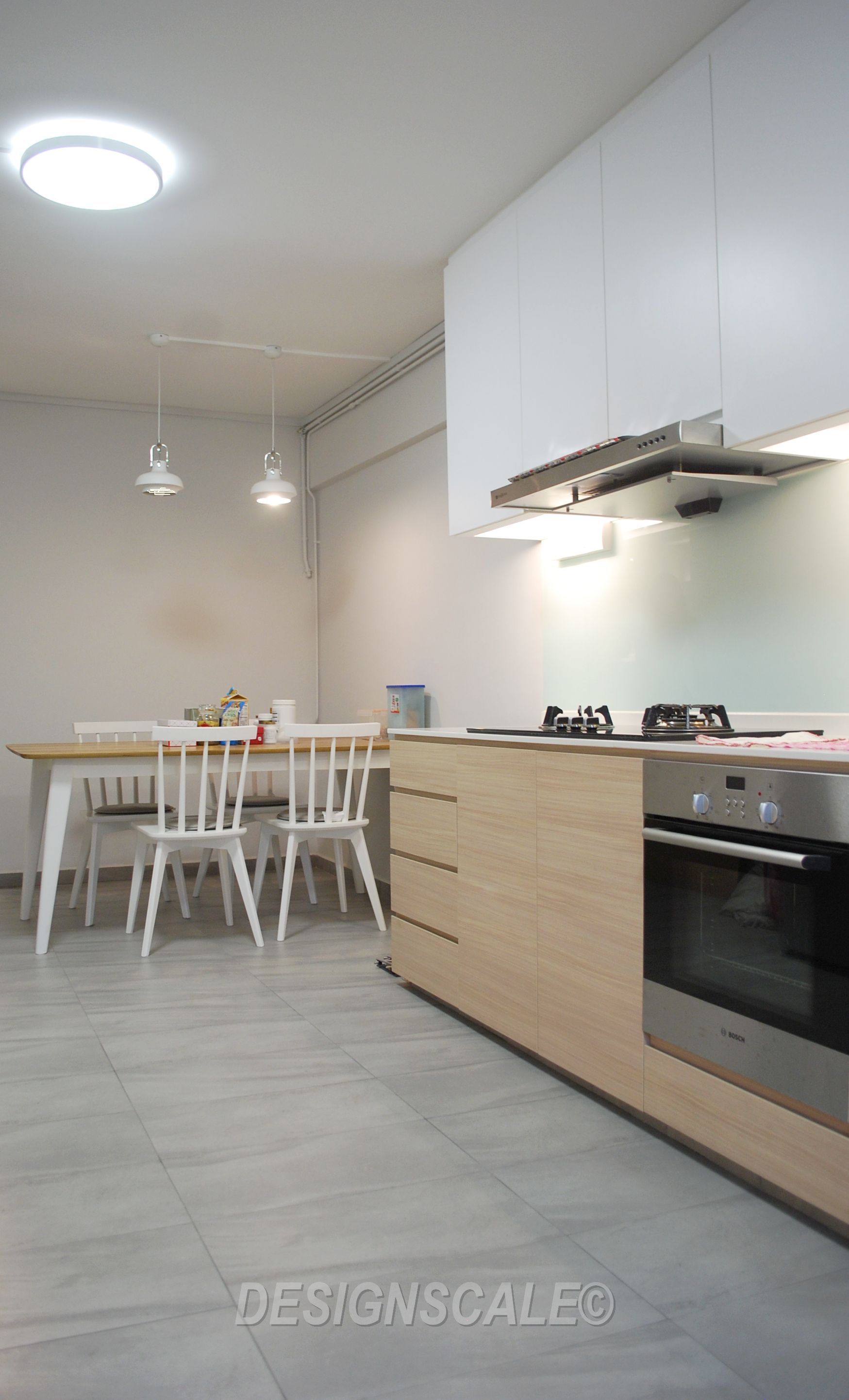 Minimalist, Scandinavian Design - Kitchen - HDB 4 Room - Design by Designscale Pte Ltd
