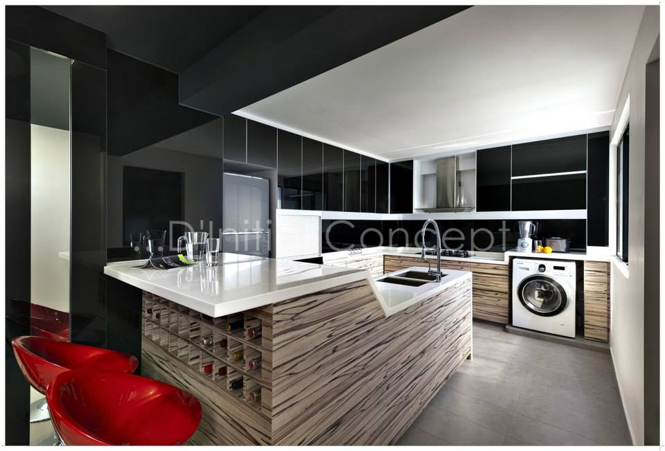 Contemporary, Modern Design - Kitchen - HDB Executive Apartment - Design by D Initial Concept