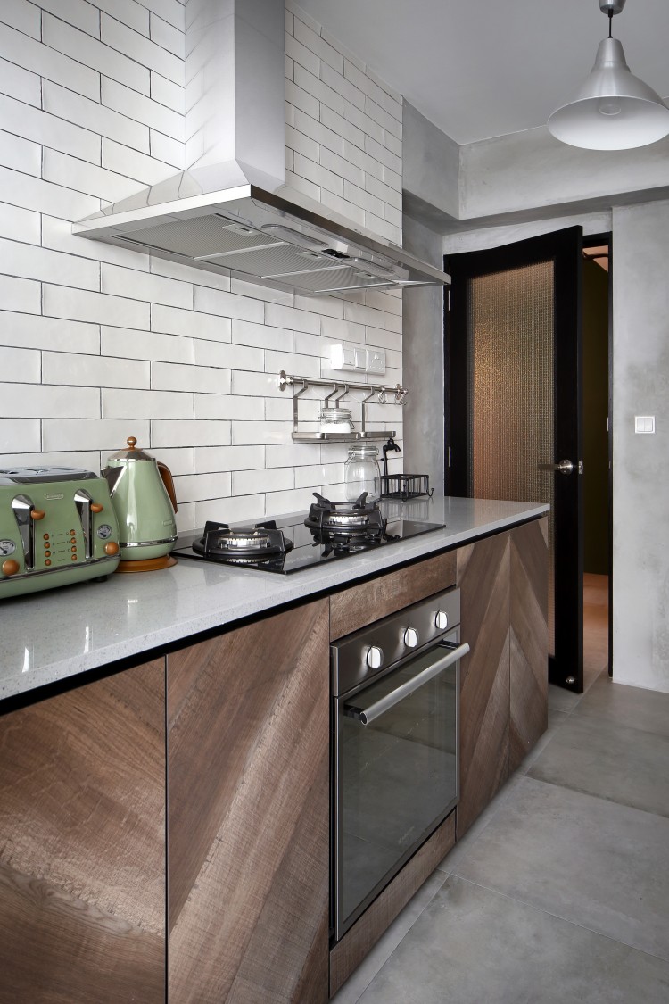 Retro Design - Kitchen - HDB 4 Room - Design by Distinctidentity Pte Ltd
