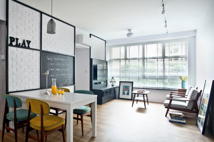Contemporary Design - Living Room - HDB 4 Room - Design by Distinctidentity Pte Ltd