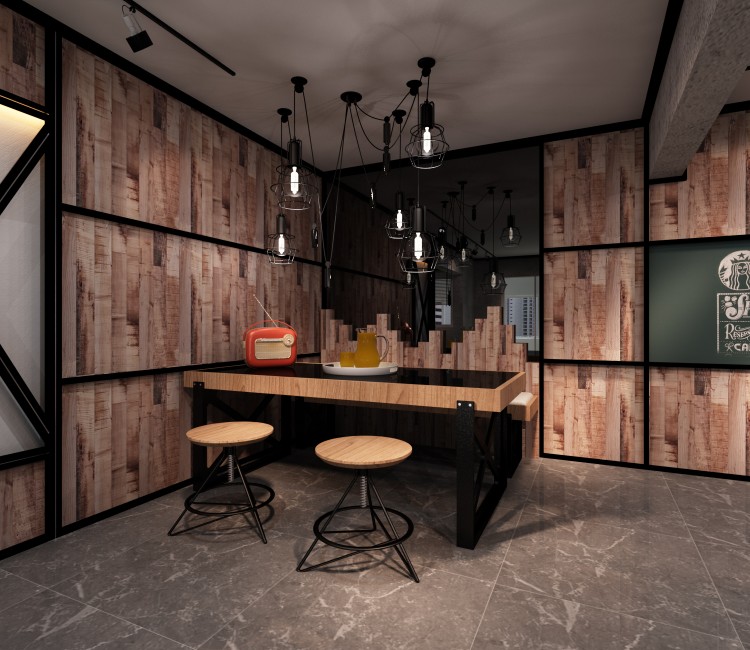 Industrial Design - Dining Room - HDB Executive Apartment - Design by Diva's Interior Design Pte Ltd