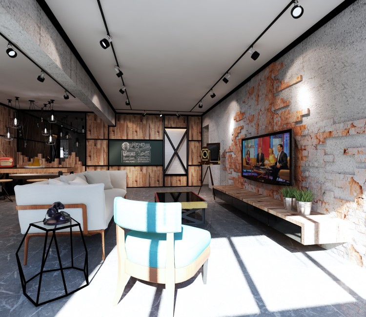 Industrial Design - Living Room - HDB Executive Apartment - Design by Diva's Interior Design Pte Ltd