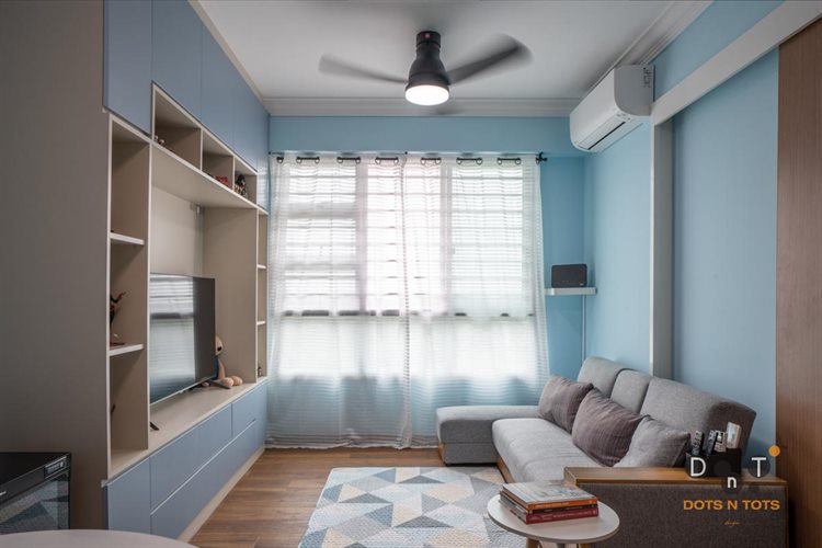 Minimalist, Scandinavian Design - Living Room - HDB Studio Apartment - Design by Dots n Tots Interior Pte Ltd