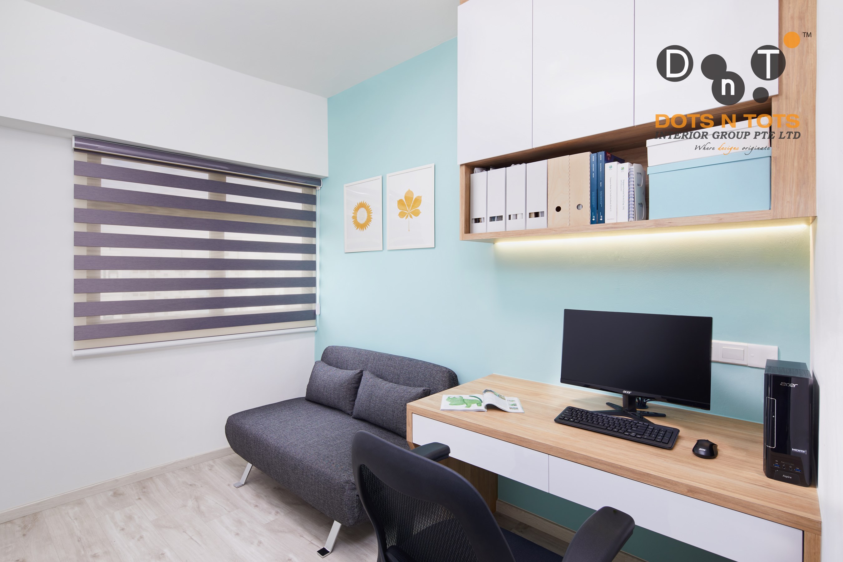 Modern, Scandinavian Design - Study Room - HDB 3 Room - Design by Dots n Tots Interior Pte Ltd