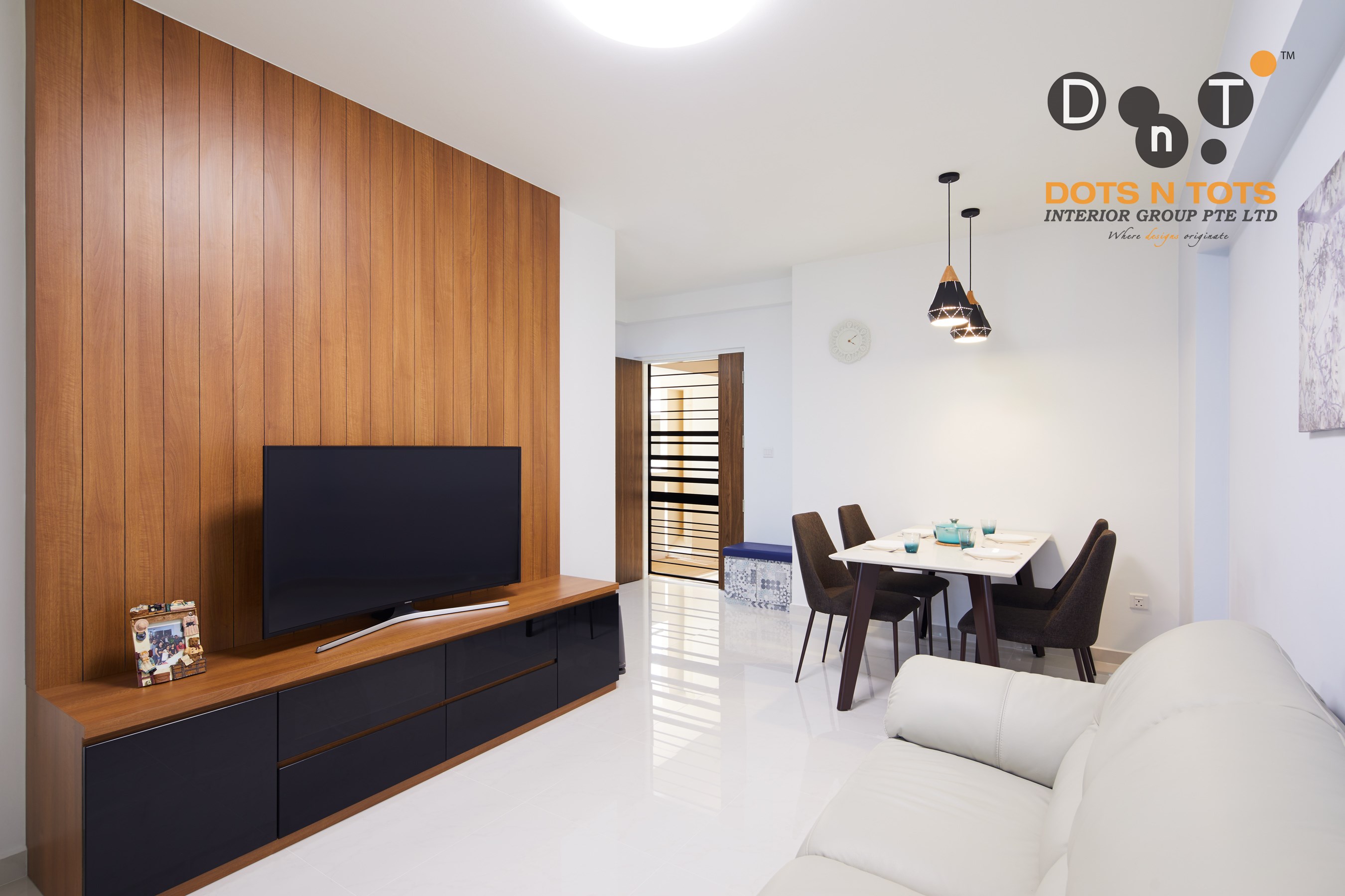 Modern, Scandinavian Design - Living Room - HDB 3 Room - Design by Dots n Tots Interior Pte Ltd
