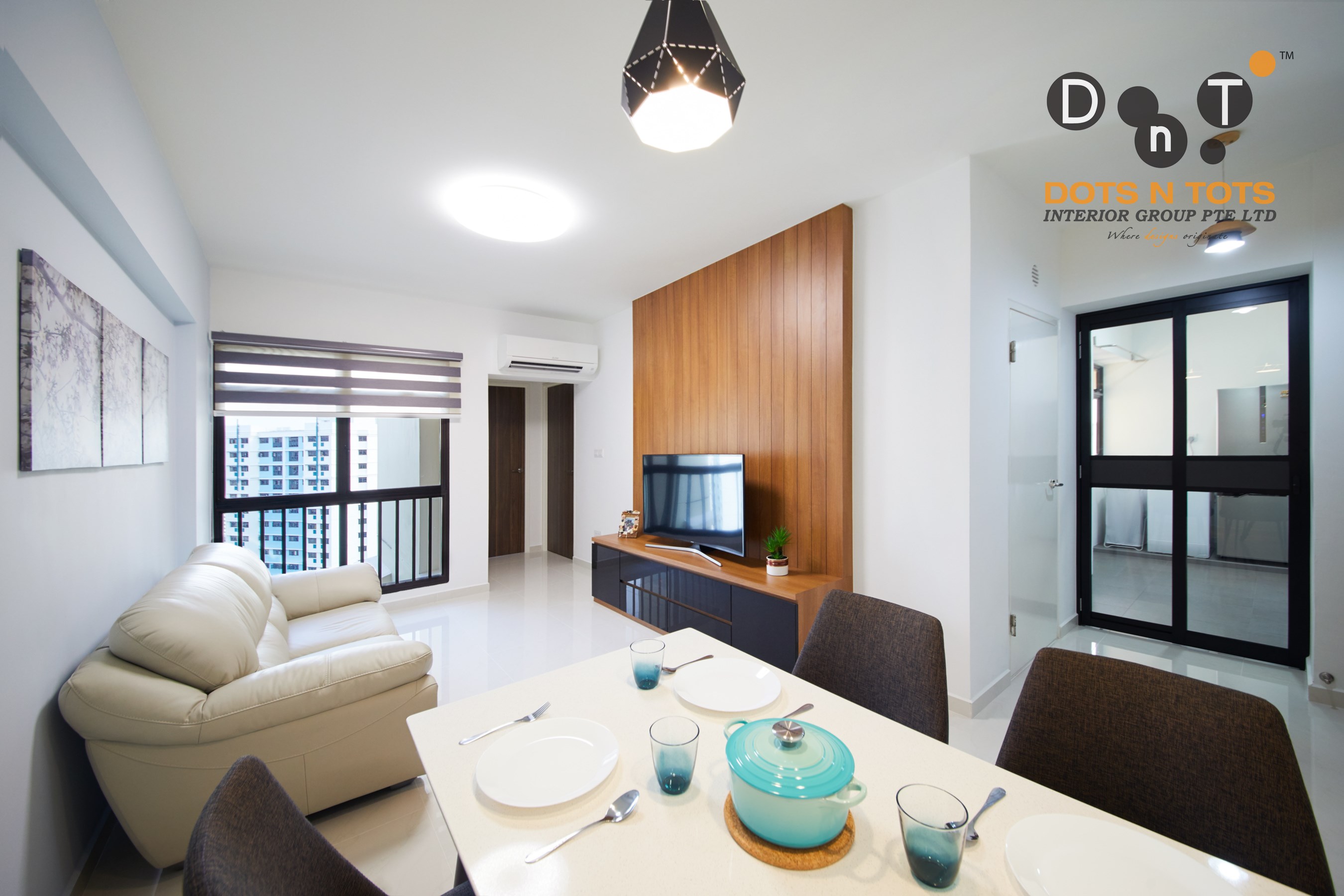 Modern, Scandinavian Design - Living Room - HDB 3 Room - Design by Dots n Tots Interior Pte Ltd