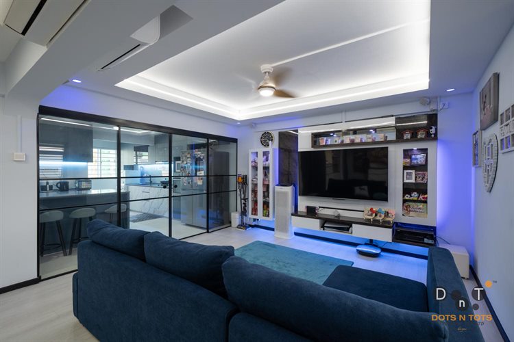 Contemporary, Modern Design - Living Room - HDB 3 Room - Design by Dots n Tots Interior Pte Ltd