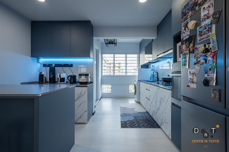 Contemporary, Modern Design - Kitchen - HDB 3 Room - Design by Dots n Tots Interior Pte Ltd