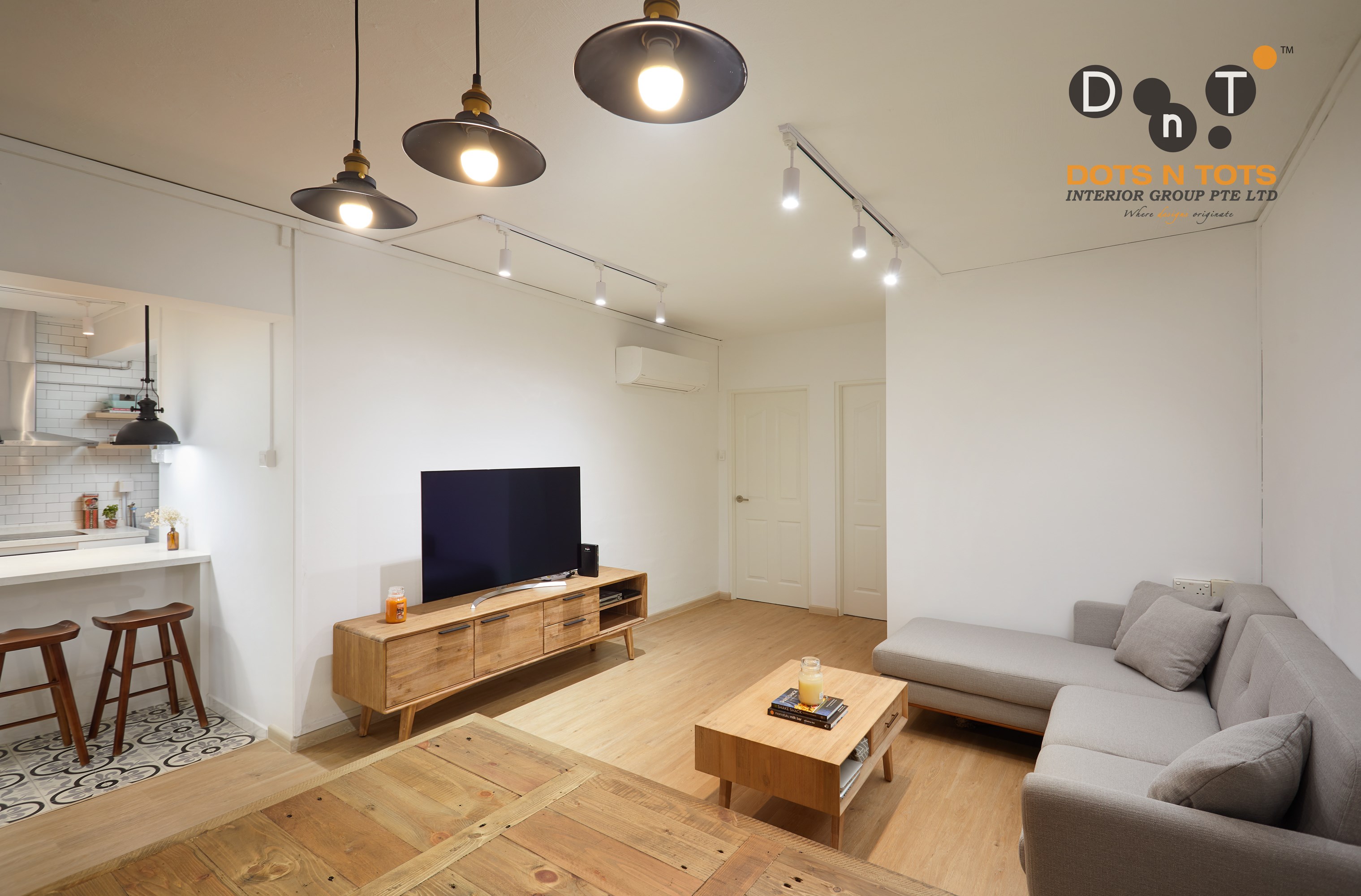 Minimalist Design - Living Room - HDB 3 Room - Design by Dots n Tots Interior Pte Ltd