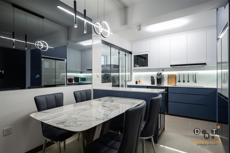 Contemporary, Modern Design - Dining Room - HDB 3 Room - Design by Dots n Tots Interior Pte Ltd