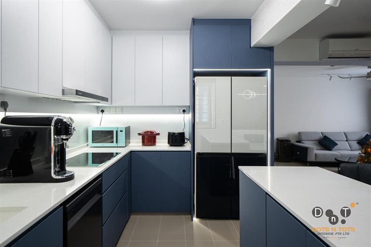 Contemporary, Modern Design - Kitchen - HDB 3 Room - Design by Dots n Tots Interior Pte Ltd