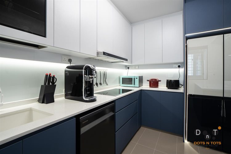 Contemporary, Modern Design - Kitchen - HDB 3 Room - Design by Dots n Tots Interior Pte Ltd