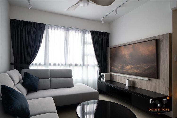 Contemporary, Modern Design - Living Room - HDB 3 Room - Design by Dots n Tots Interior Pte Ltd