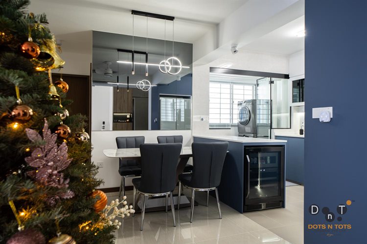 Contemporary, Modern Design - Dining Room - HDB 3 Room - Design by Dots n Tots Interior Pte Ltd