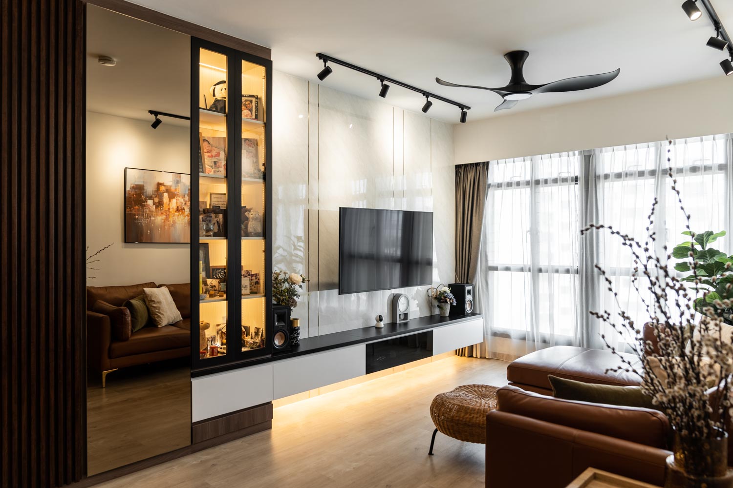 Contemporary, Modern Design - Living Room - HDB 4 Room - Design by Dots n Tots Interior Pte Ltd