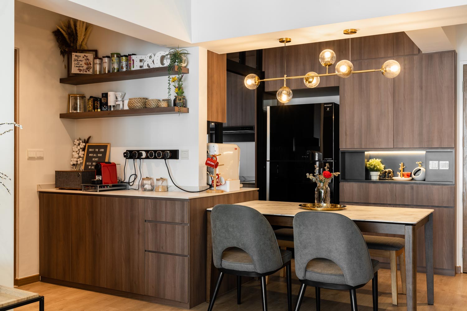 Contemporary, Modern Design - Kitchen - HDB 4 Room - Design by Dots n Tots Interior Pte Ltd