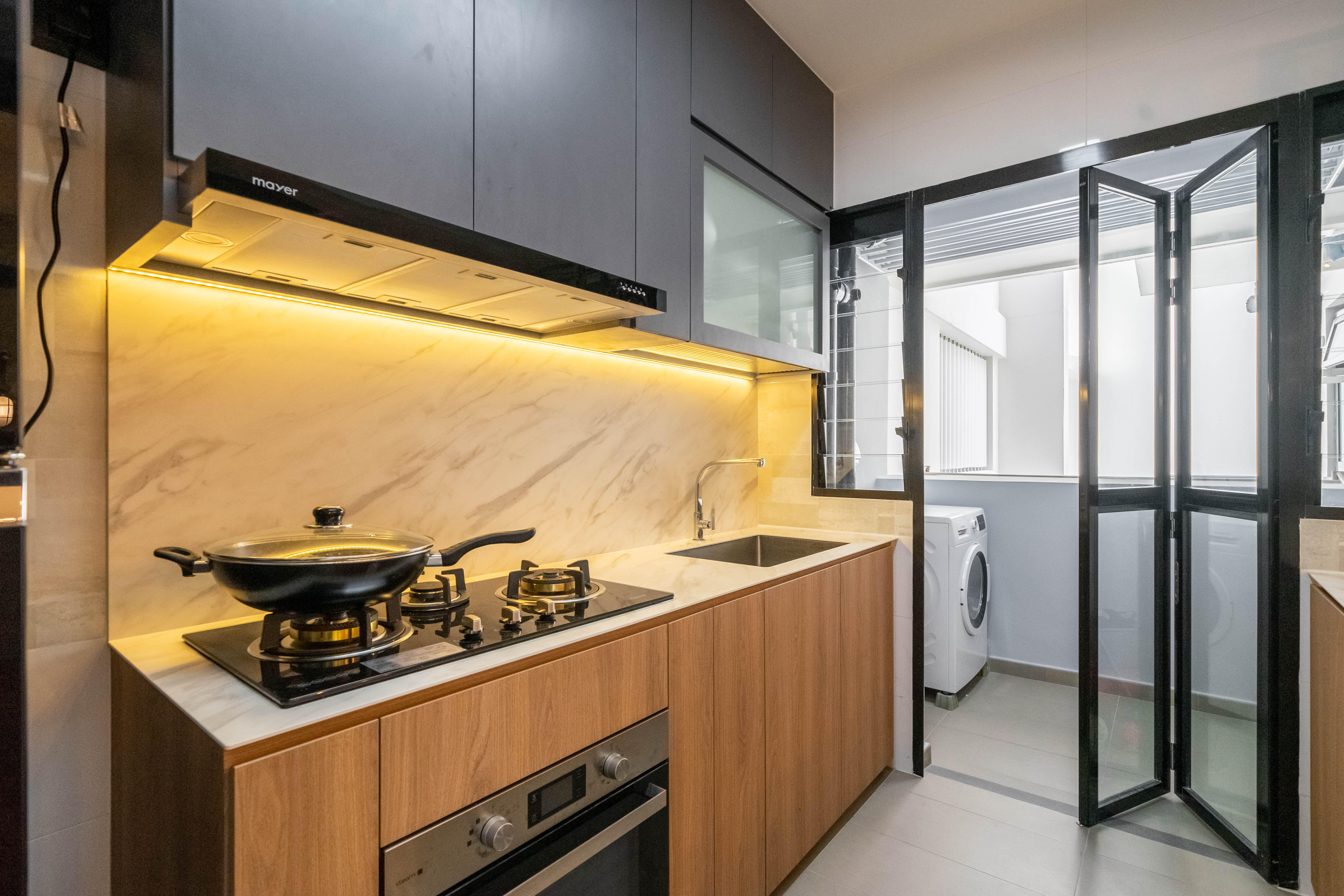 Contemporary, Modern Design - Kitchen - HDB 4 Room - Design by Dots n Tots Interior Pte Ltd