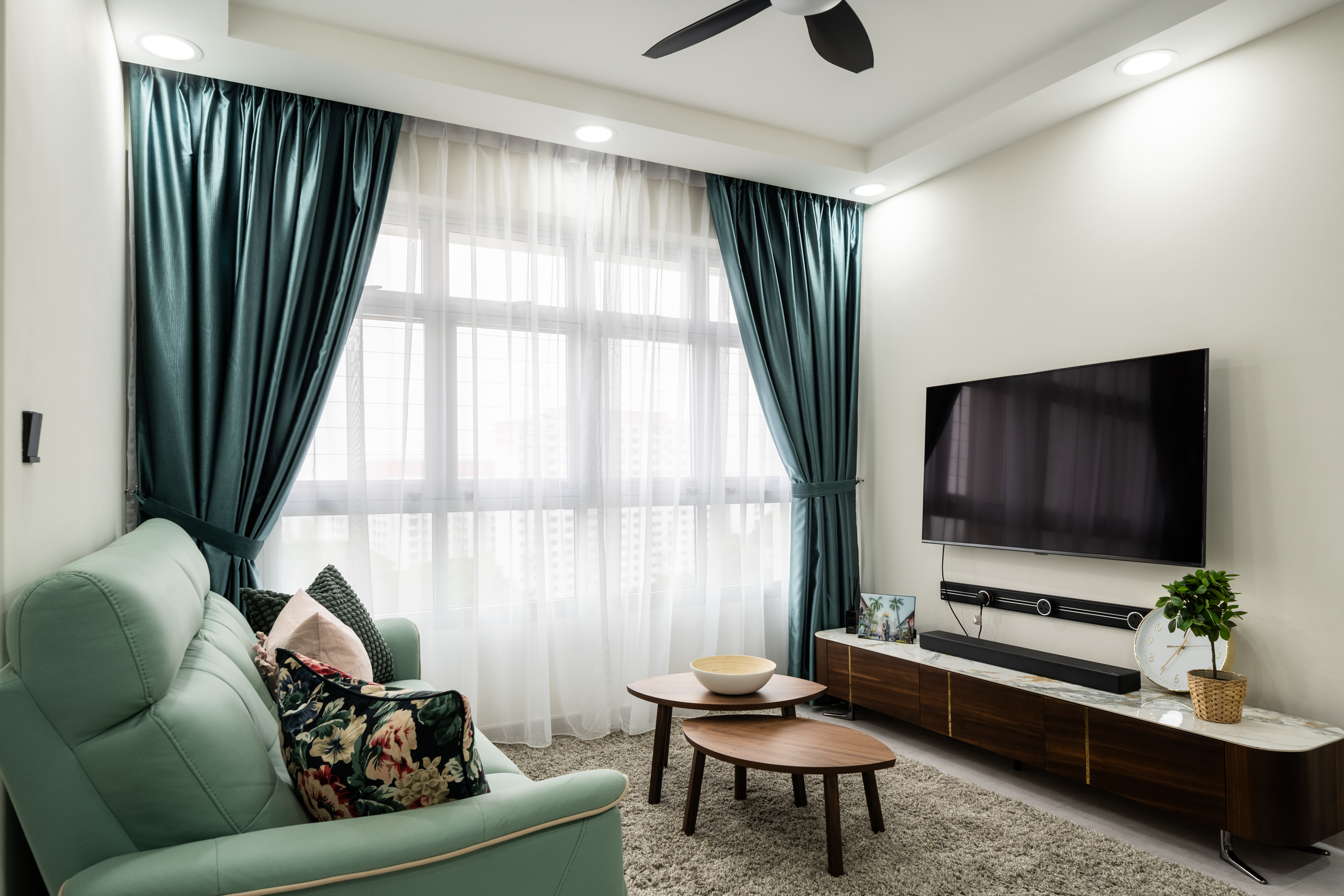 Contemporary, Modern Design - Living Room - HDB 4 Room - Design by Dots n Tots Interior Pte Ltd