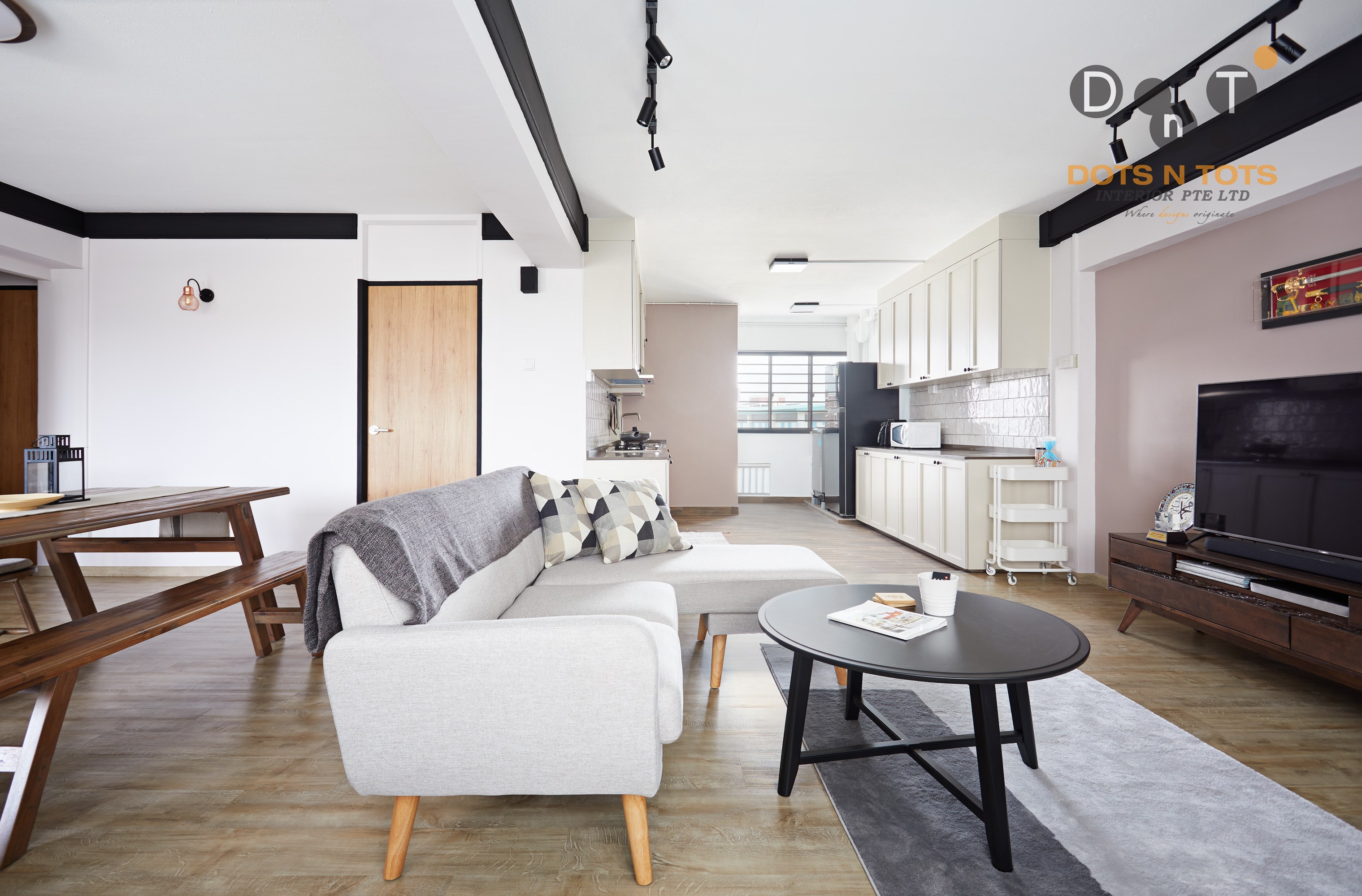 Contemporary, Modern, Scandinavian Design - Living Room - HDB 4 Room - Design by Dots n Tots Interior Pte Ltd