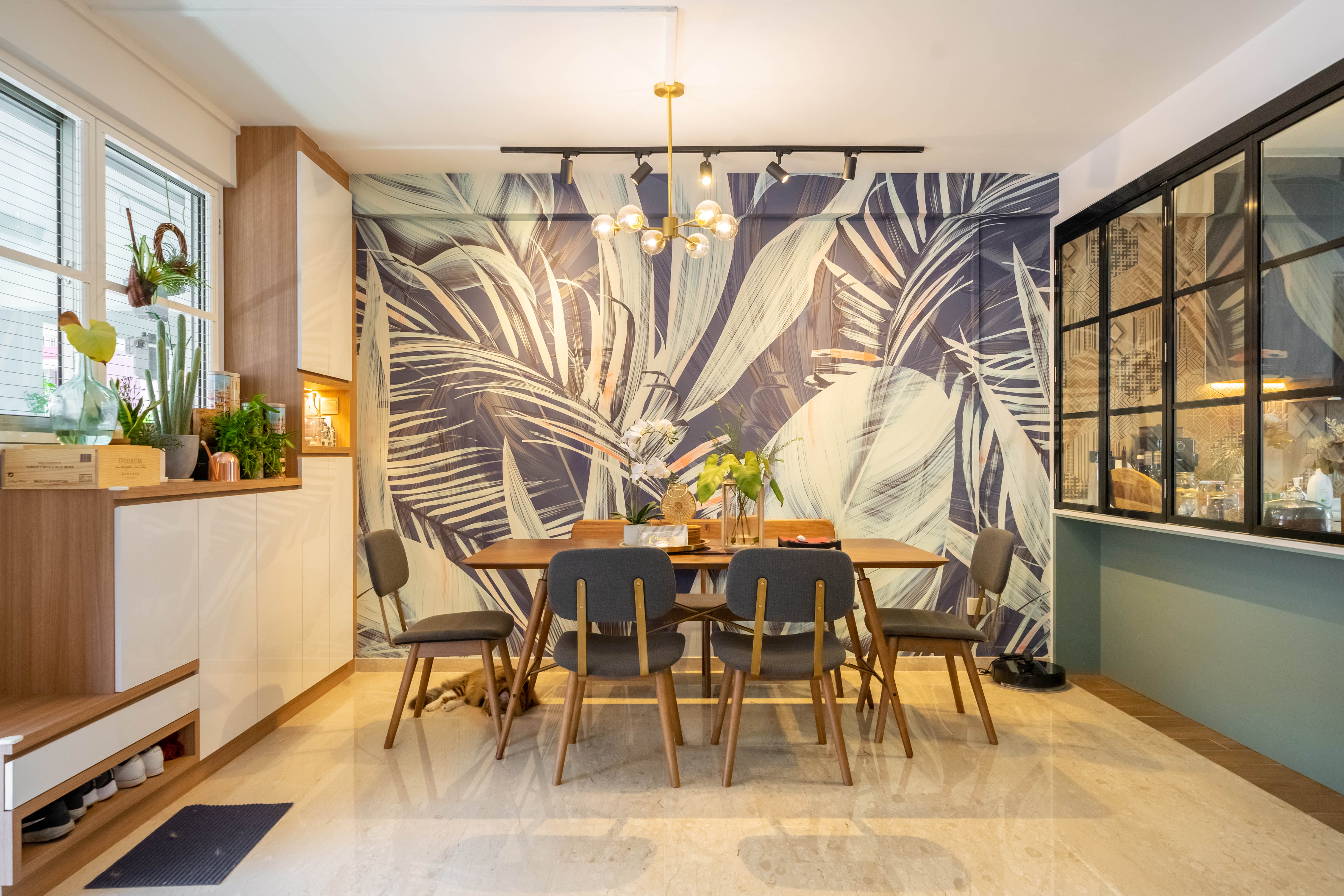 Scandinavian, Tropical Design - Dining Room - HDB 4 Room - Design by Dots n Tots Interior Pte Ltd
