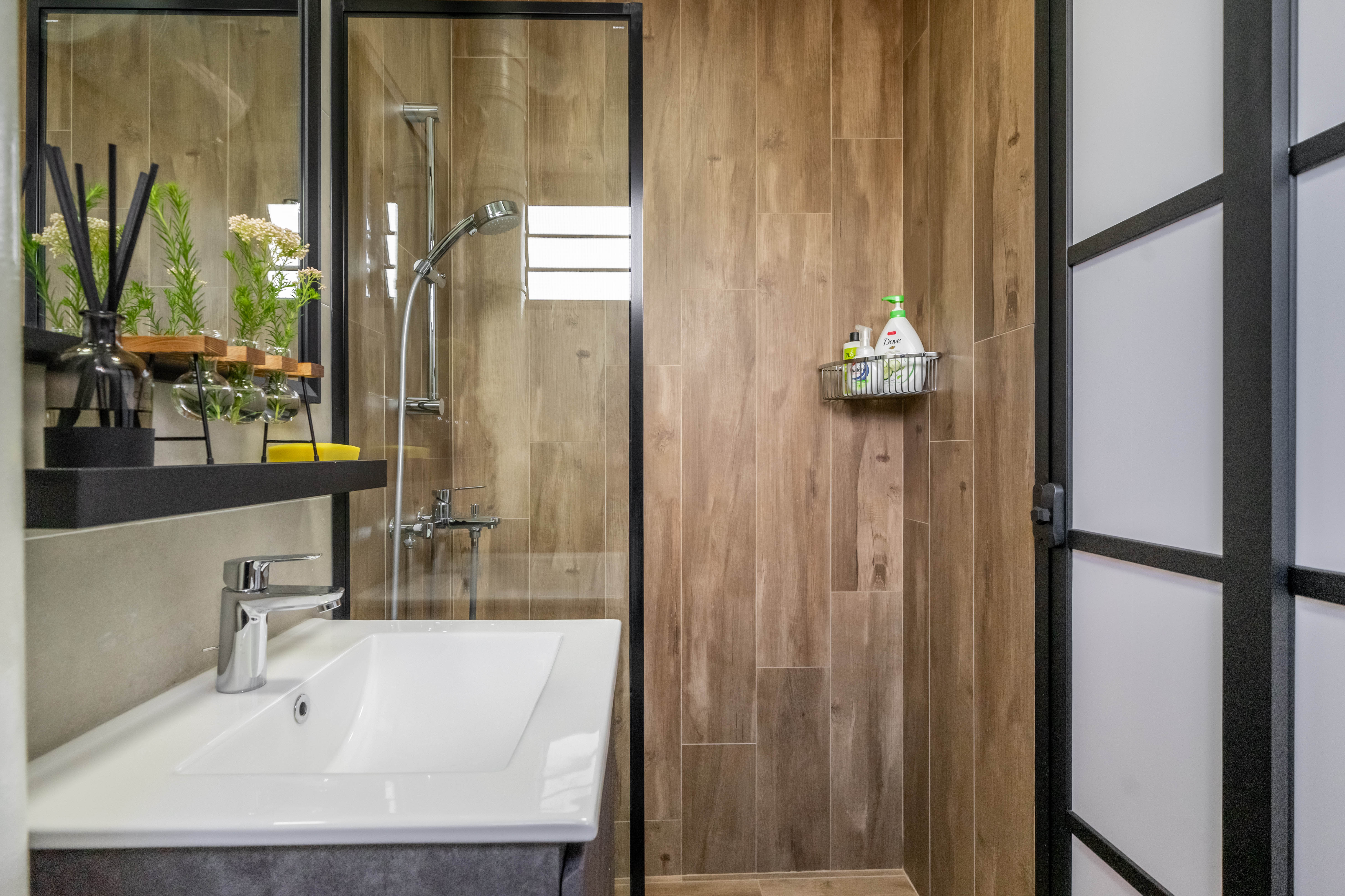 Scandinavian, Tropical Design - Bathroom - HDB 4 Room - Design by Dots n Tots Interior Pte Ltd