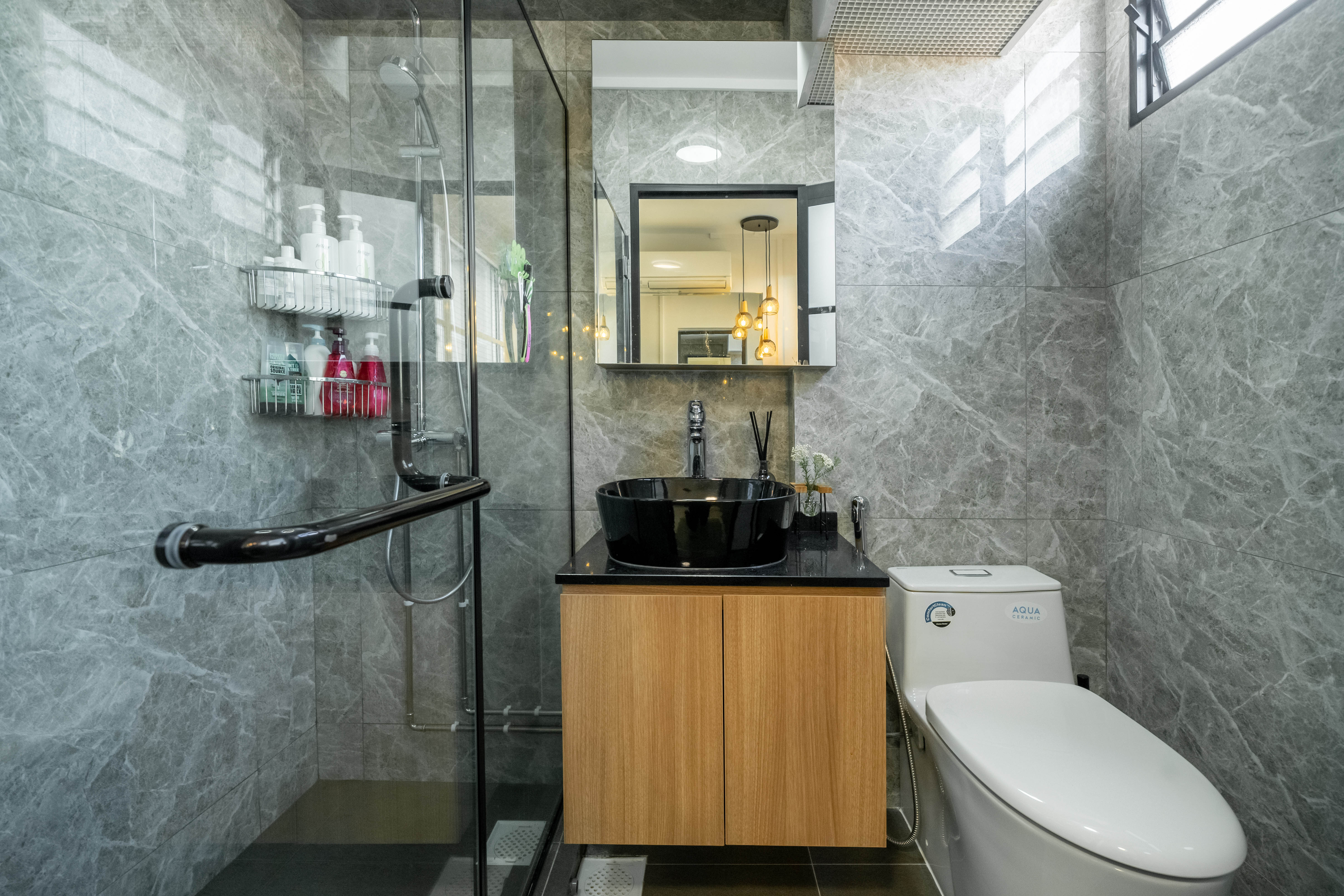 Scandinavian, Tropical Design - Bathroom - HDB 4 Room - Design by Dots n Tots Interior Pte Ltd